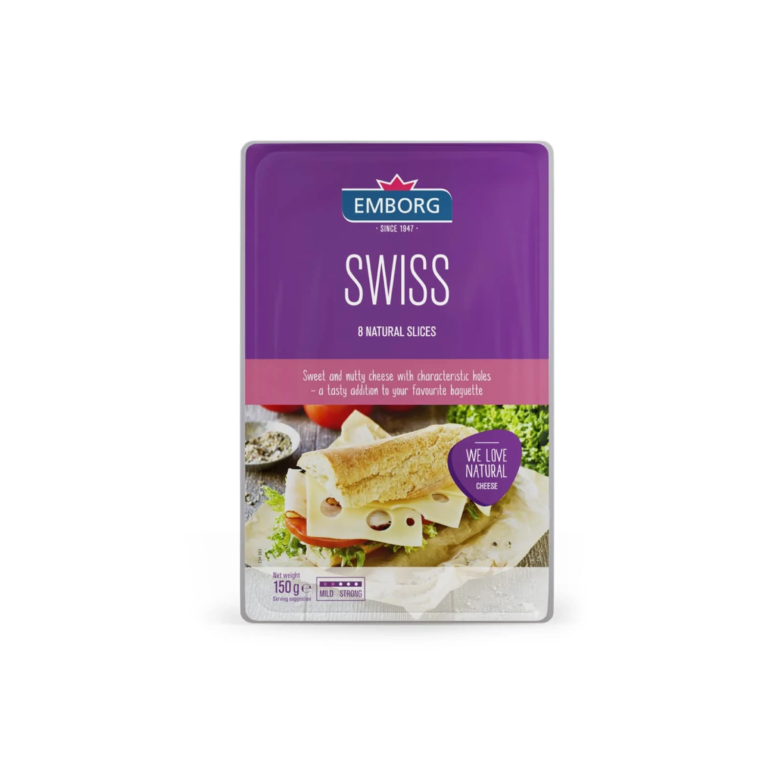 Emborg Swiss Cheese Slice 150g - Image 2