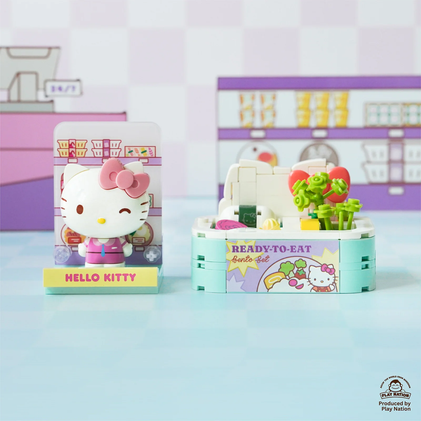 (Exclusive) Hello Kitty Ready-to-eat Rice Set - Sanrio Konbini Building Blocks 1set - Image 2