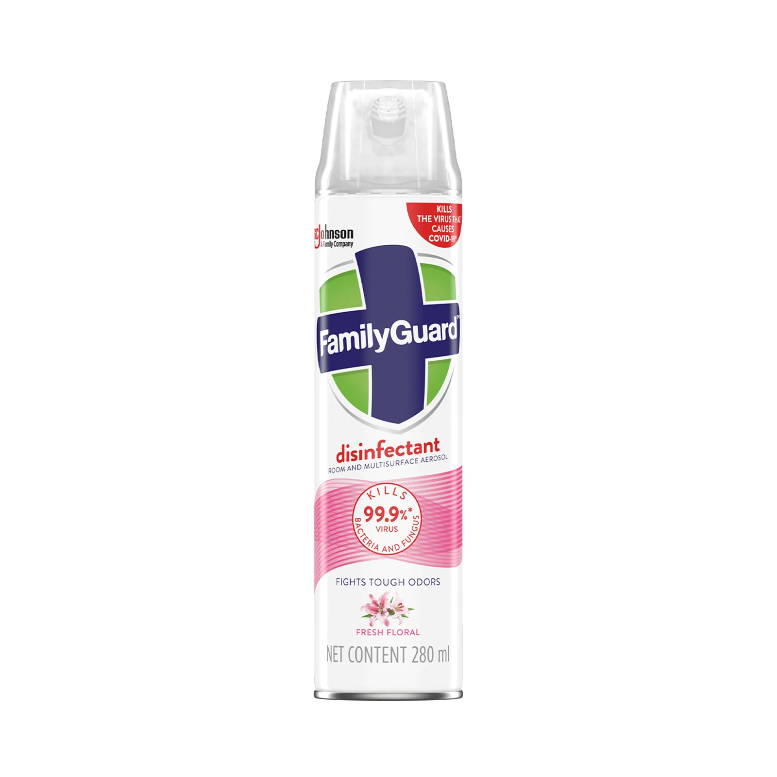 Family Guard Disinfectant Spray Floral Scent 280ml - Image 2