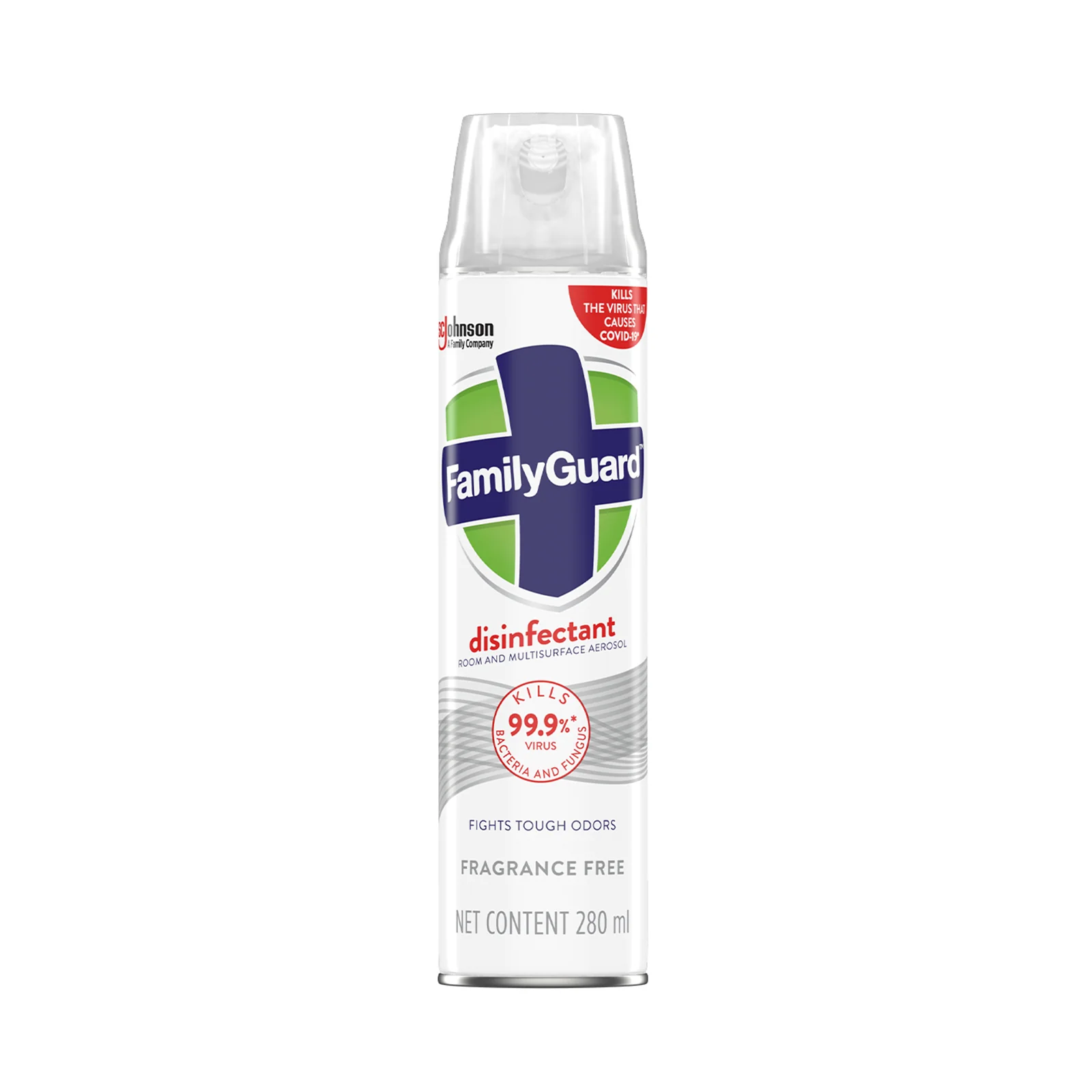 Family Guard Disinfectant Spray Fragrance Free 280ml - Image 2