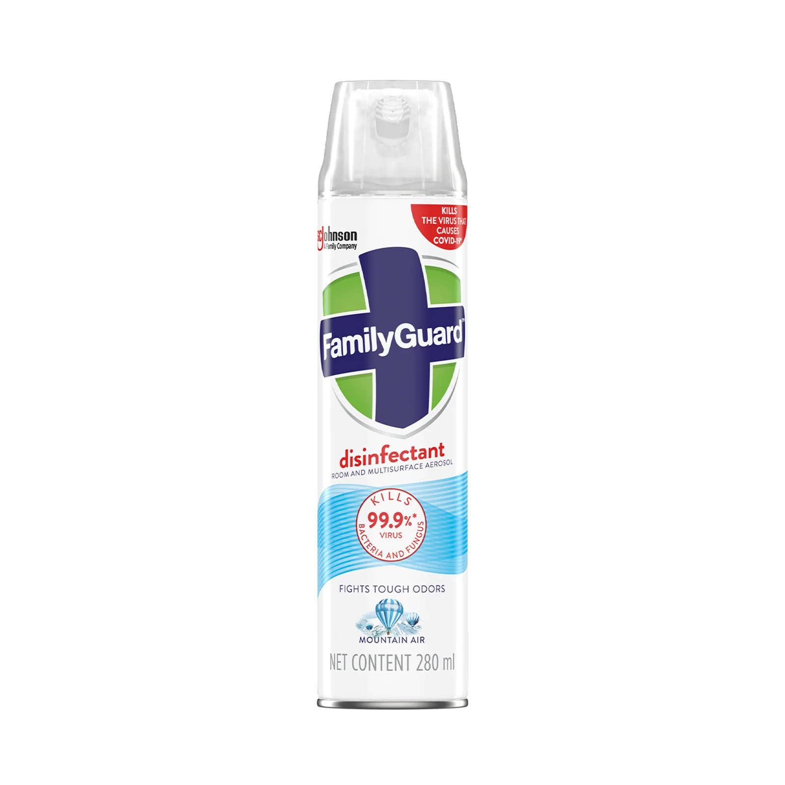 Family Guard Disinfectant Spray Mountain Air Scent 280ml - Image 2
