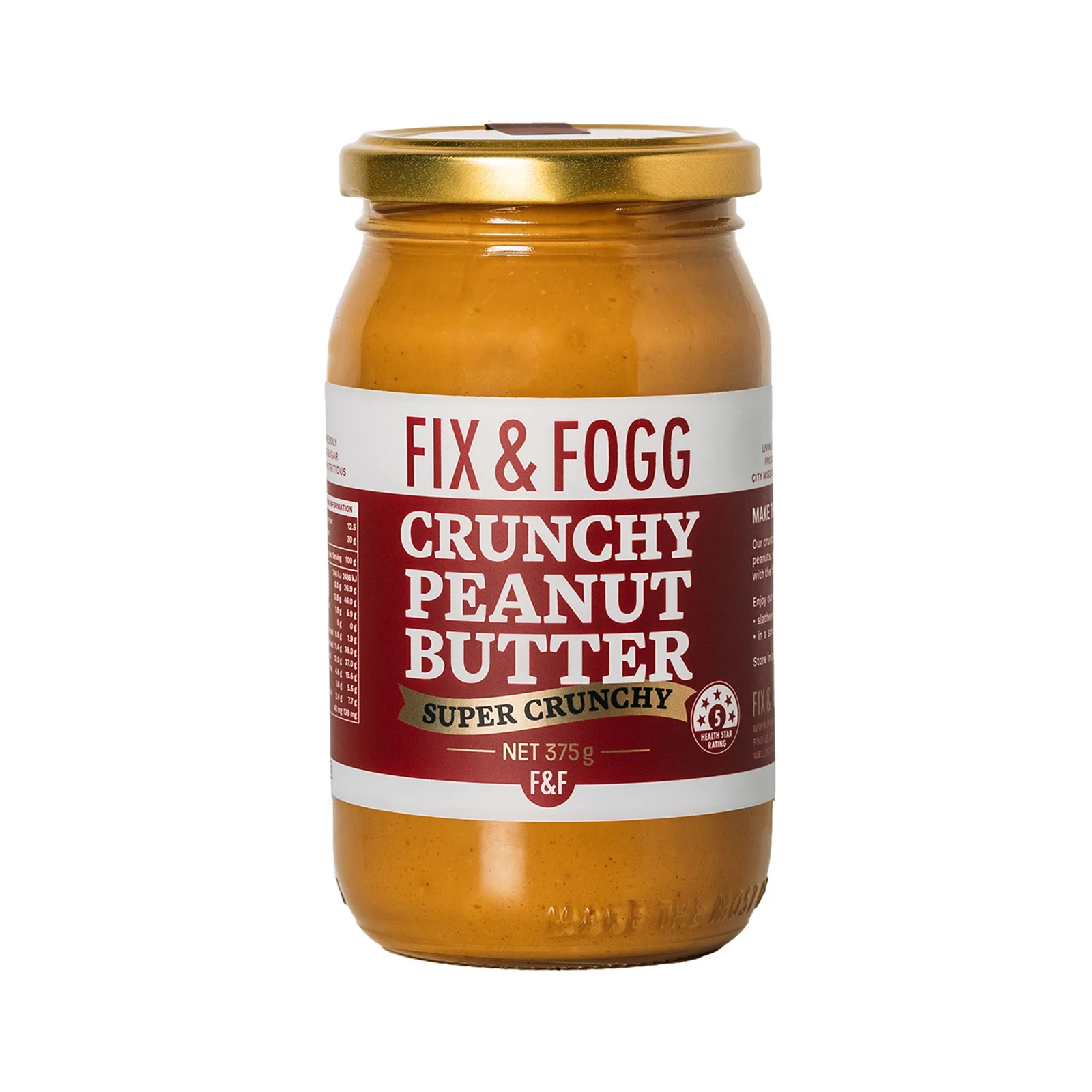 Fix & Fogg Crunchy Peanut Butter Super Crunchy 375g - Image 2
