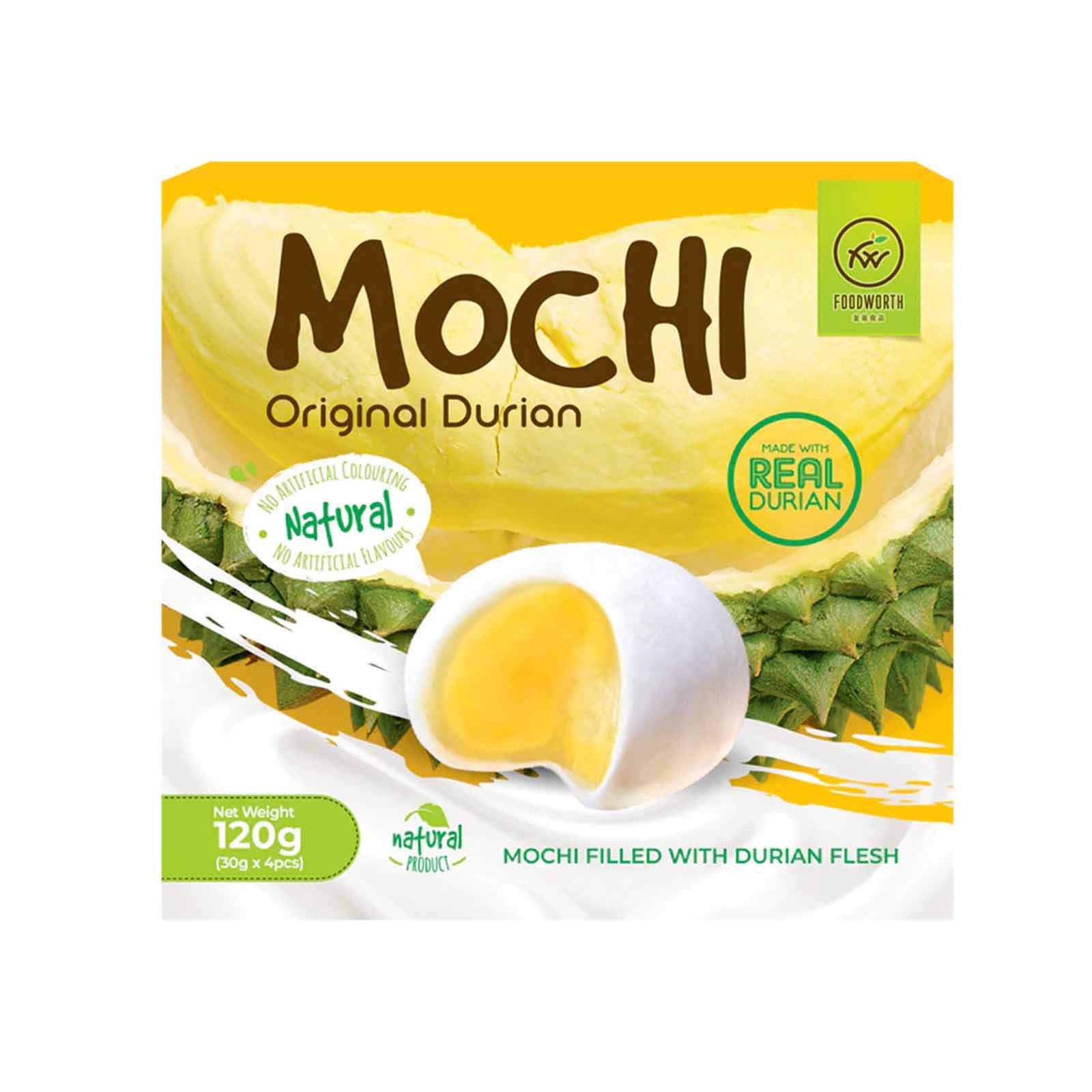 Foodworth Durian Mochi Ice Cream 120g - Image 3
