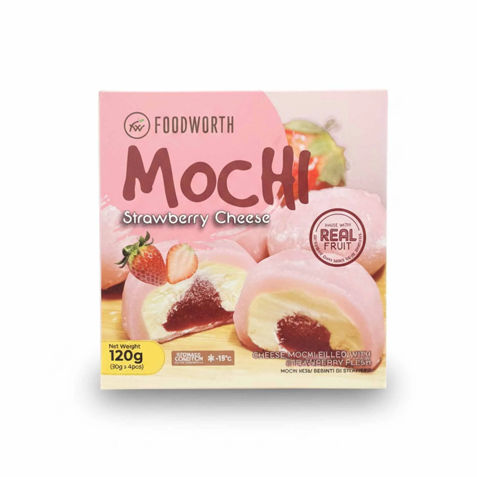 Foodworth Strawberry Cheese Mochi 120g - Image 2