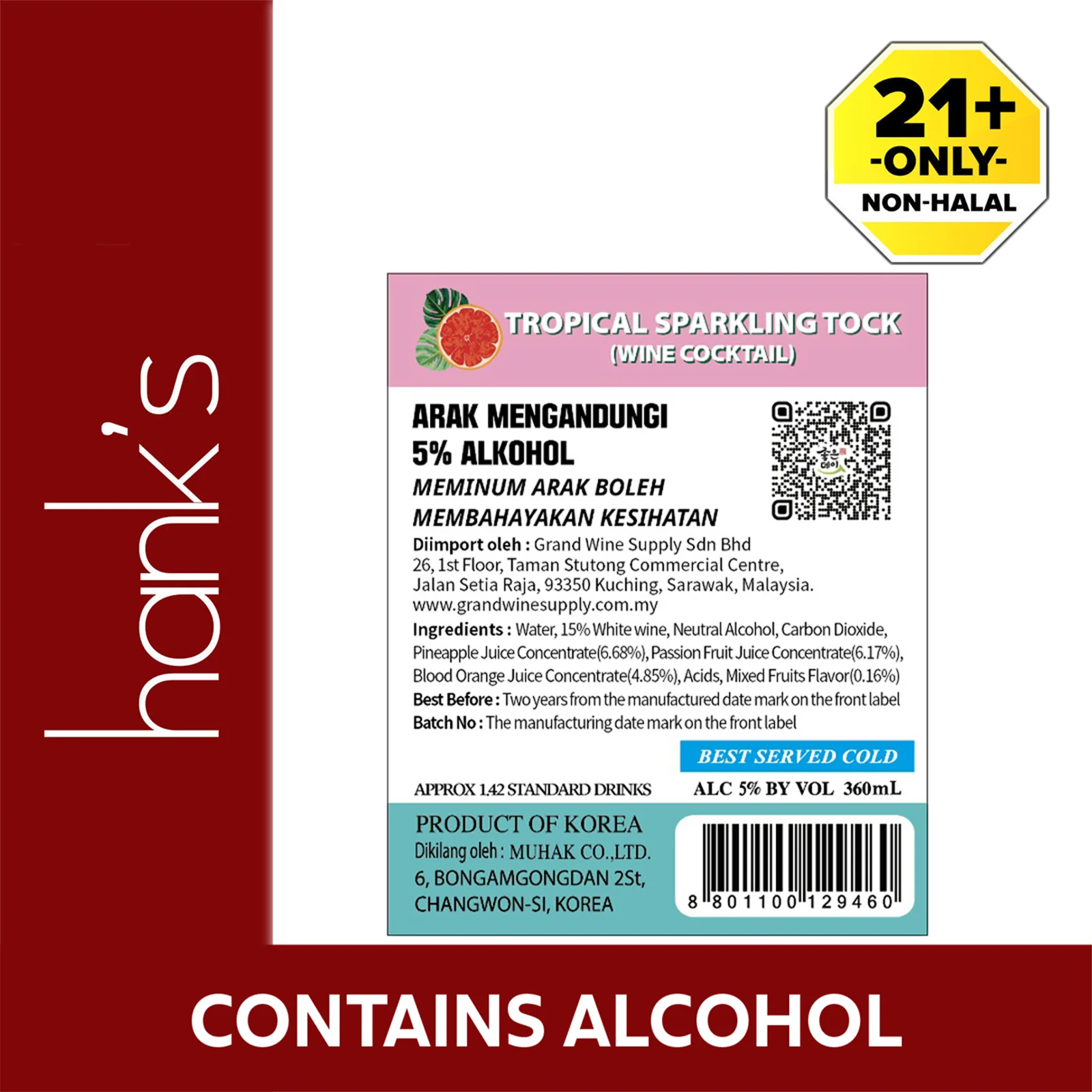 Good Day Tock Soda Tropical Sparkling Soju Alcohol 5% 360ml - Image 2