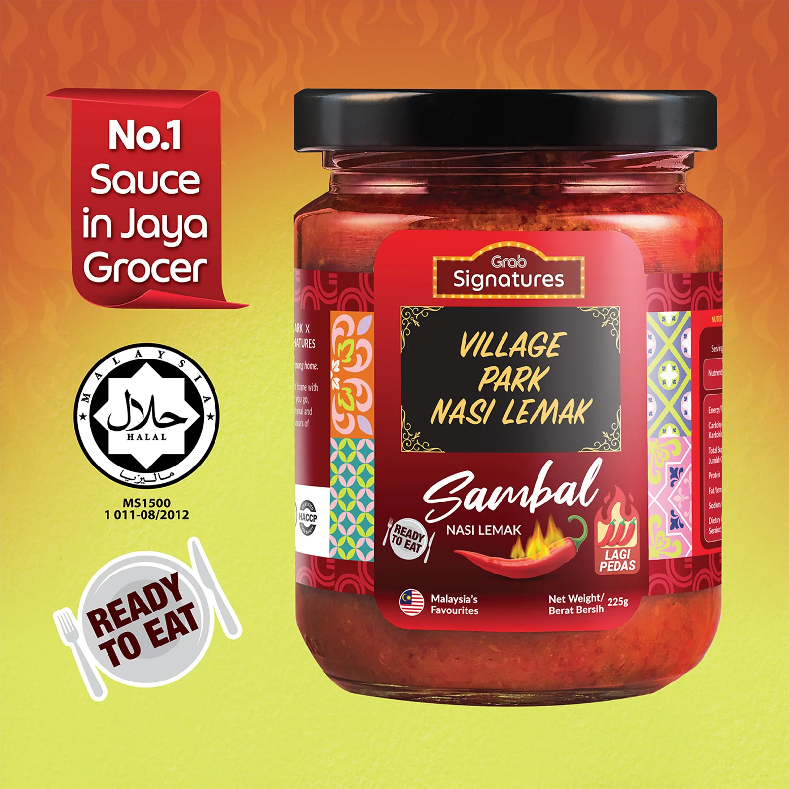 Grab Signatures Village Park Nasi Lemak Lagi Pedas Sambal Jar 225g - Image 3