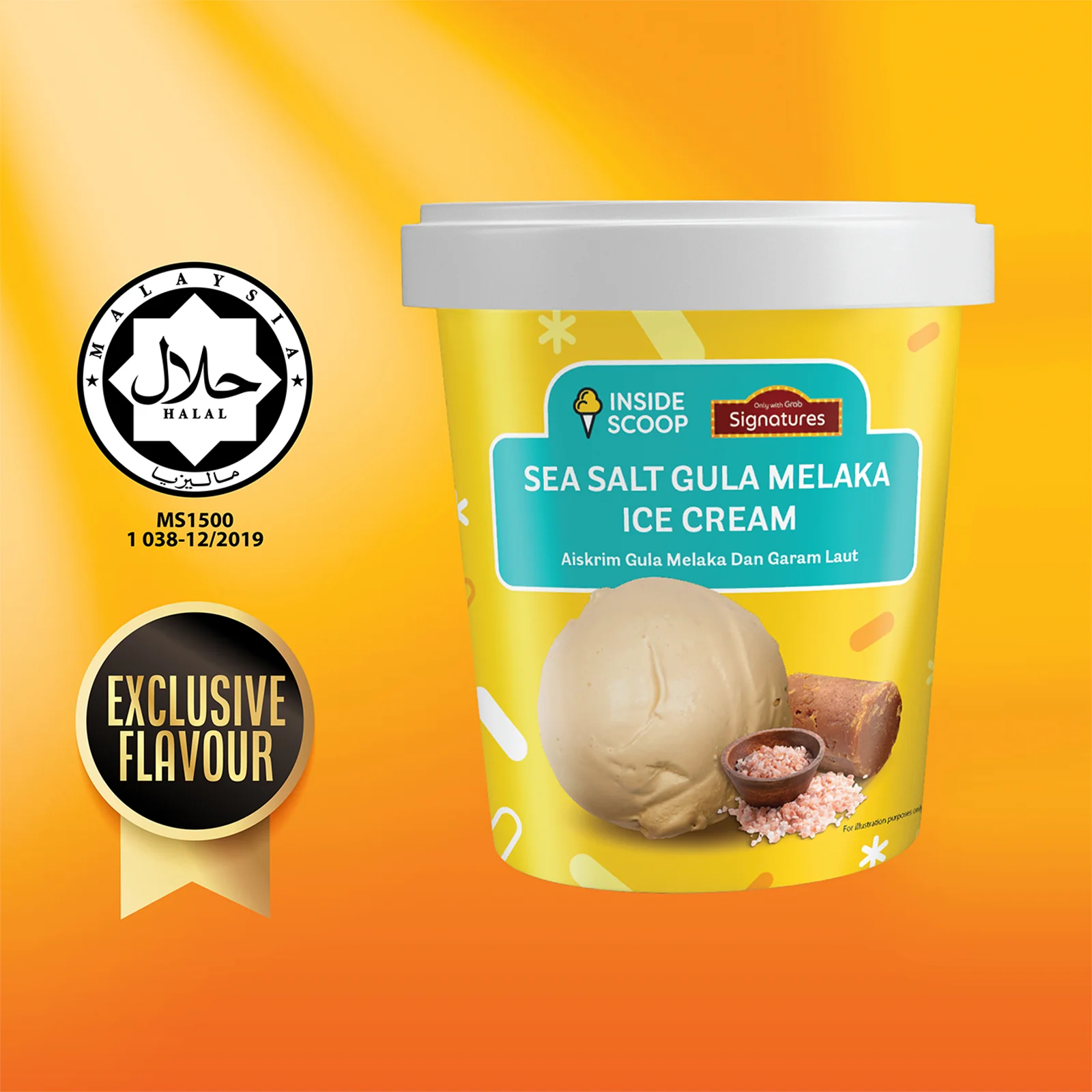 Grab Signatures Inside Scoop Sea Salt Gula Melaka 473ml - Image 2