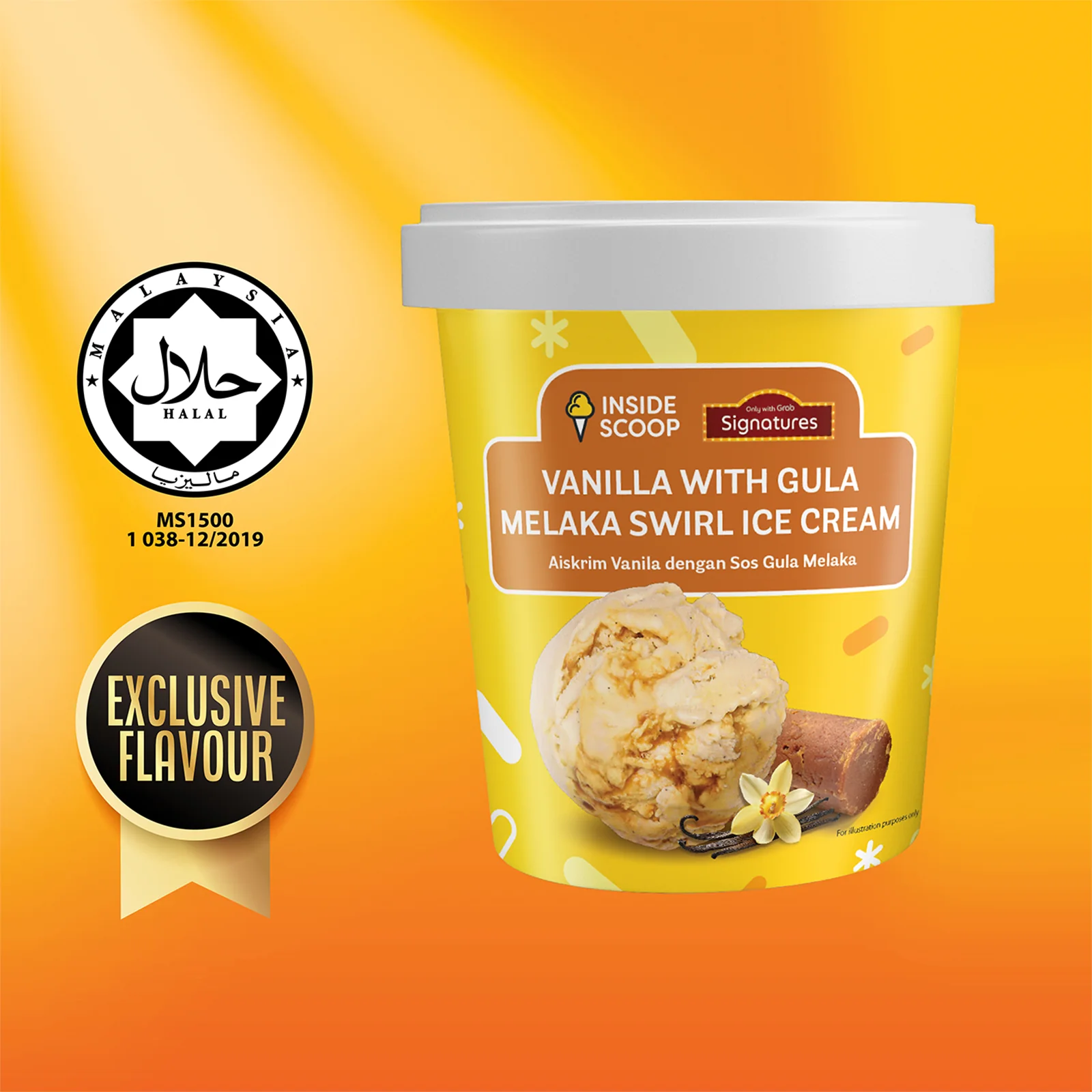 Grab Signatures Inside Scoop Vanilla Gula Melaka Swirl 473ml - Image 2