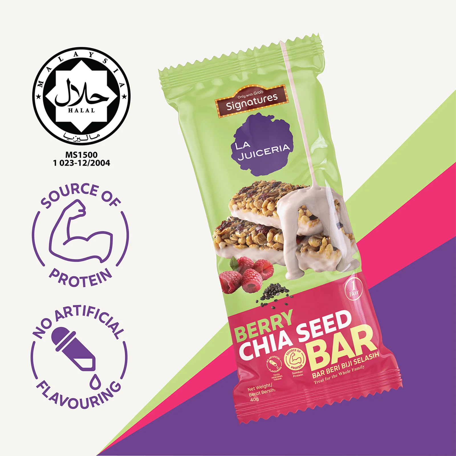 Grab Signatures La Juiceria Berry Chia Seed Bar 40g - Image 4
