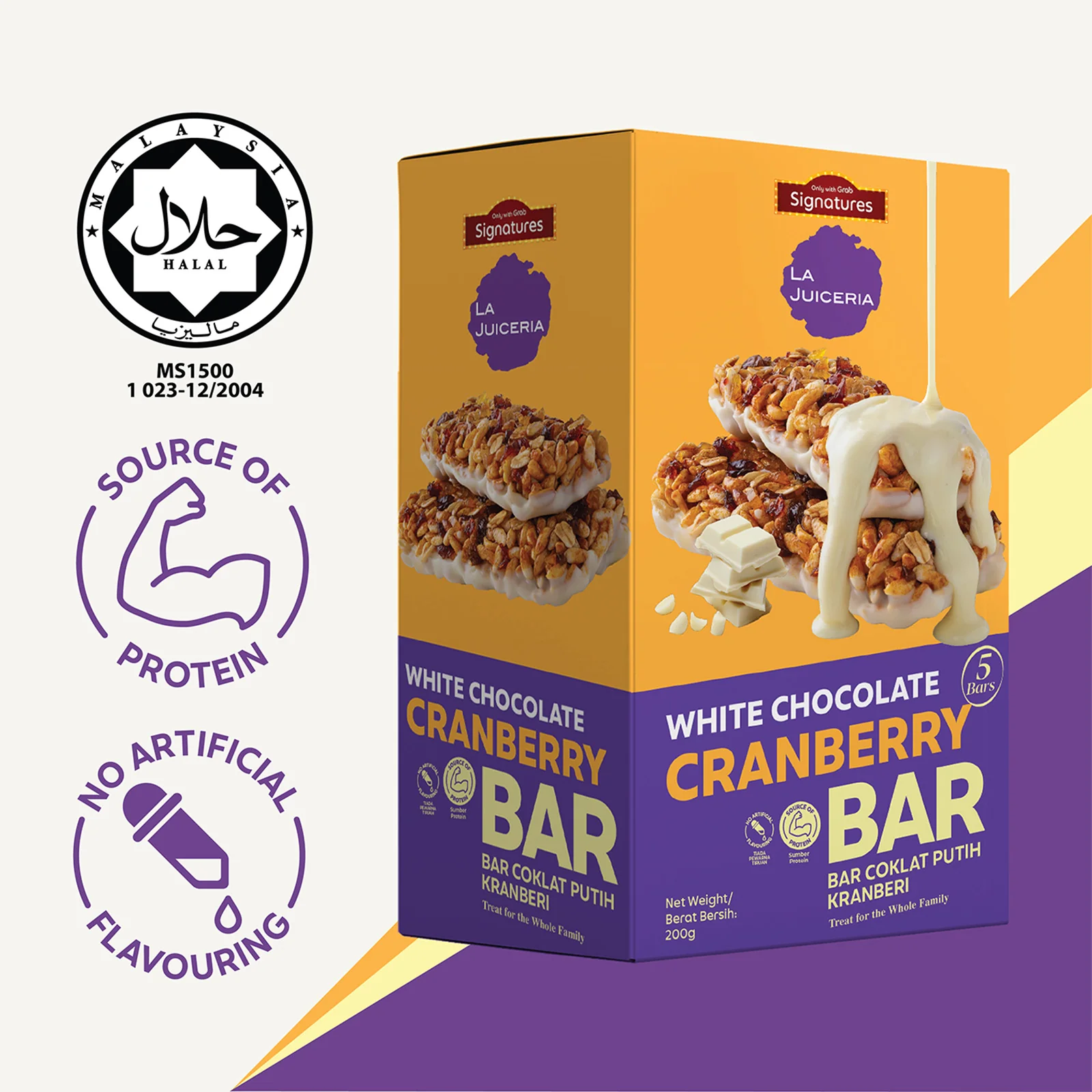 Grab Signatures La Juiceria White Chocolate Cranberry Bar 40g - Image 3