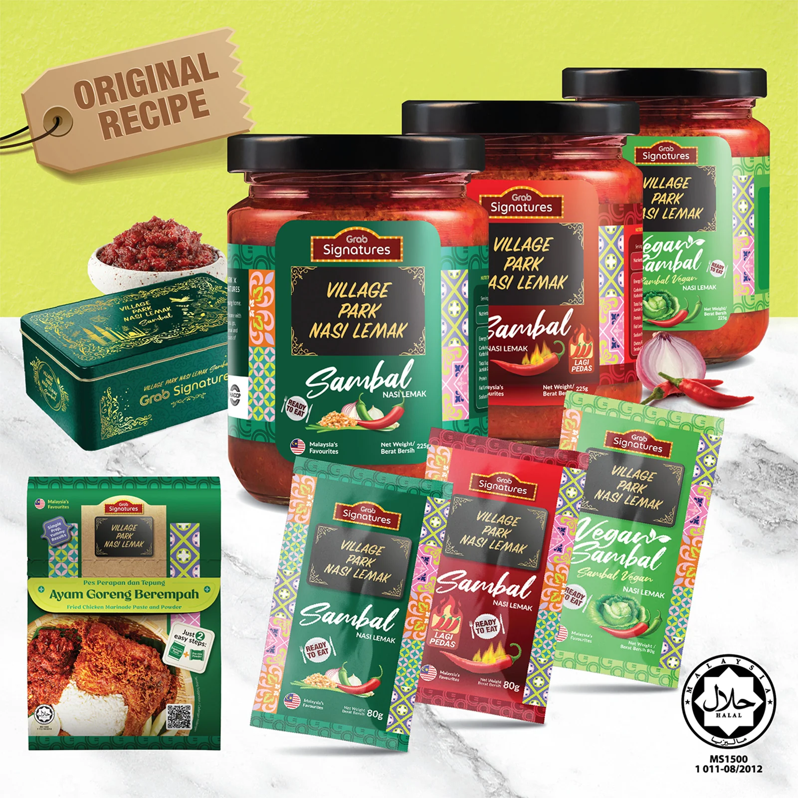Grab Signatures Village Park Nasi Lemak Vegan Sambal Sachet 80g - Image 2
