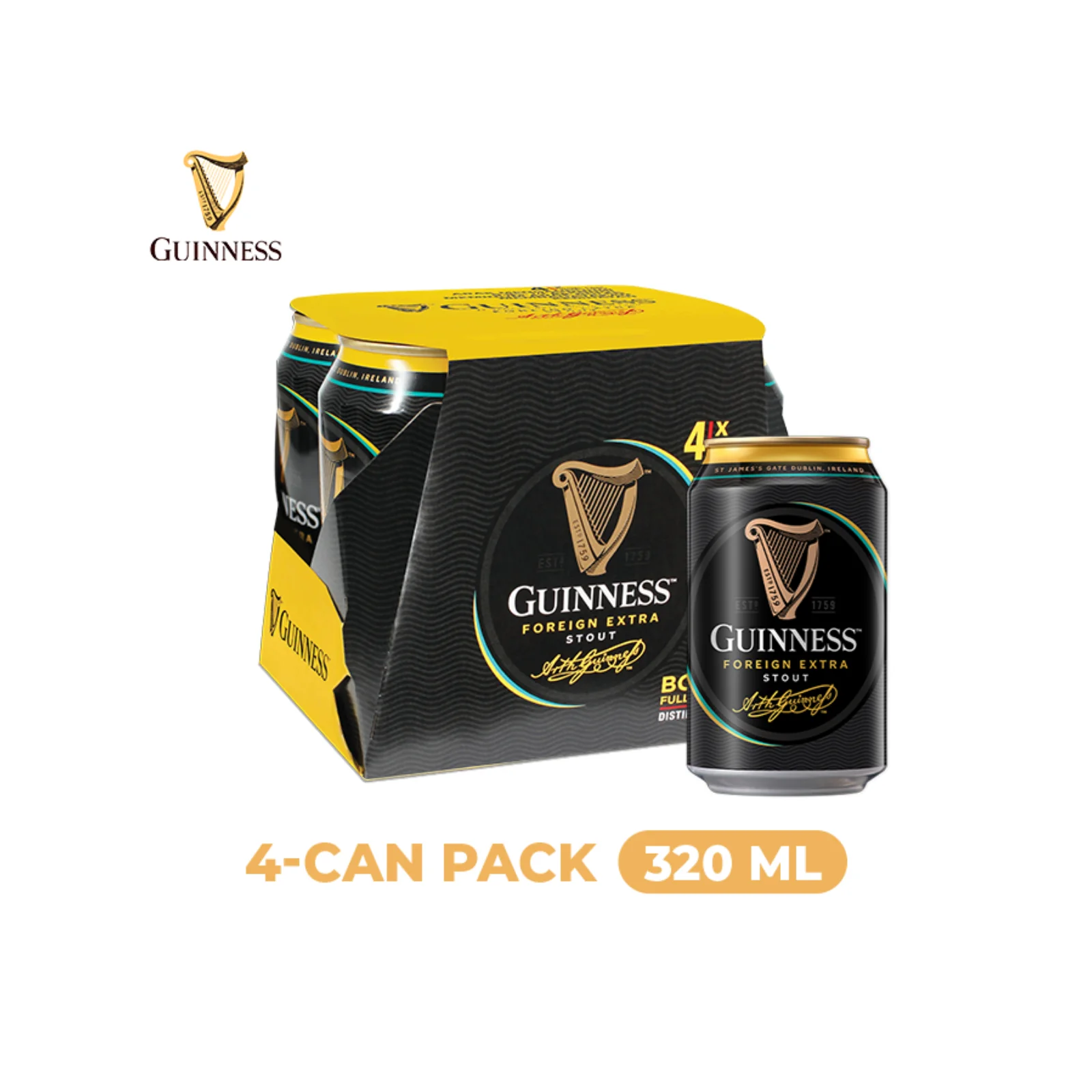 Guinness Stout (Can) 320ml - Image 3