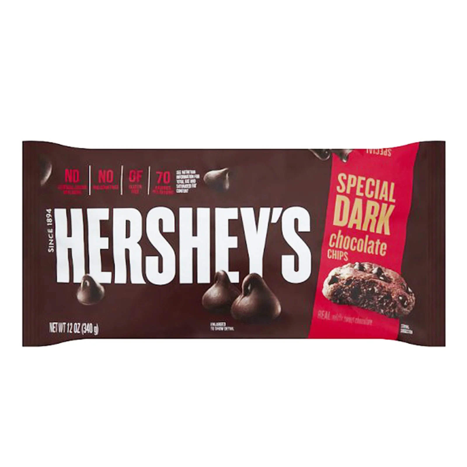 Hersheys Special Dark mildly Sweet Dark Chocolate Baking Chips 340g - Image 2