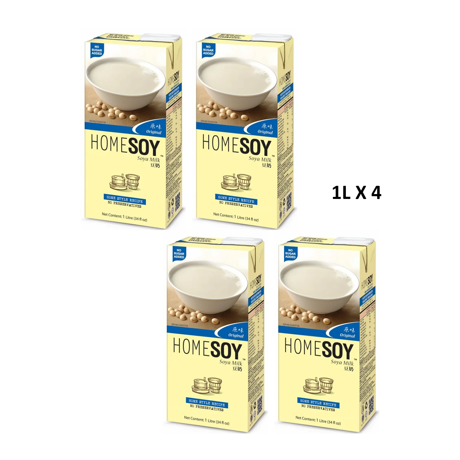 Homesoy No Sugar Added Soy Milk Drink Value Pack 1L x 4 - Image 2