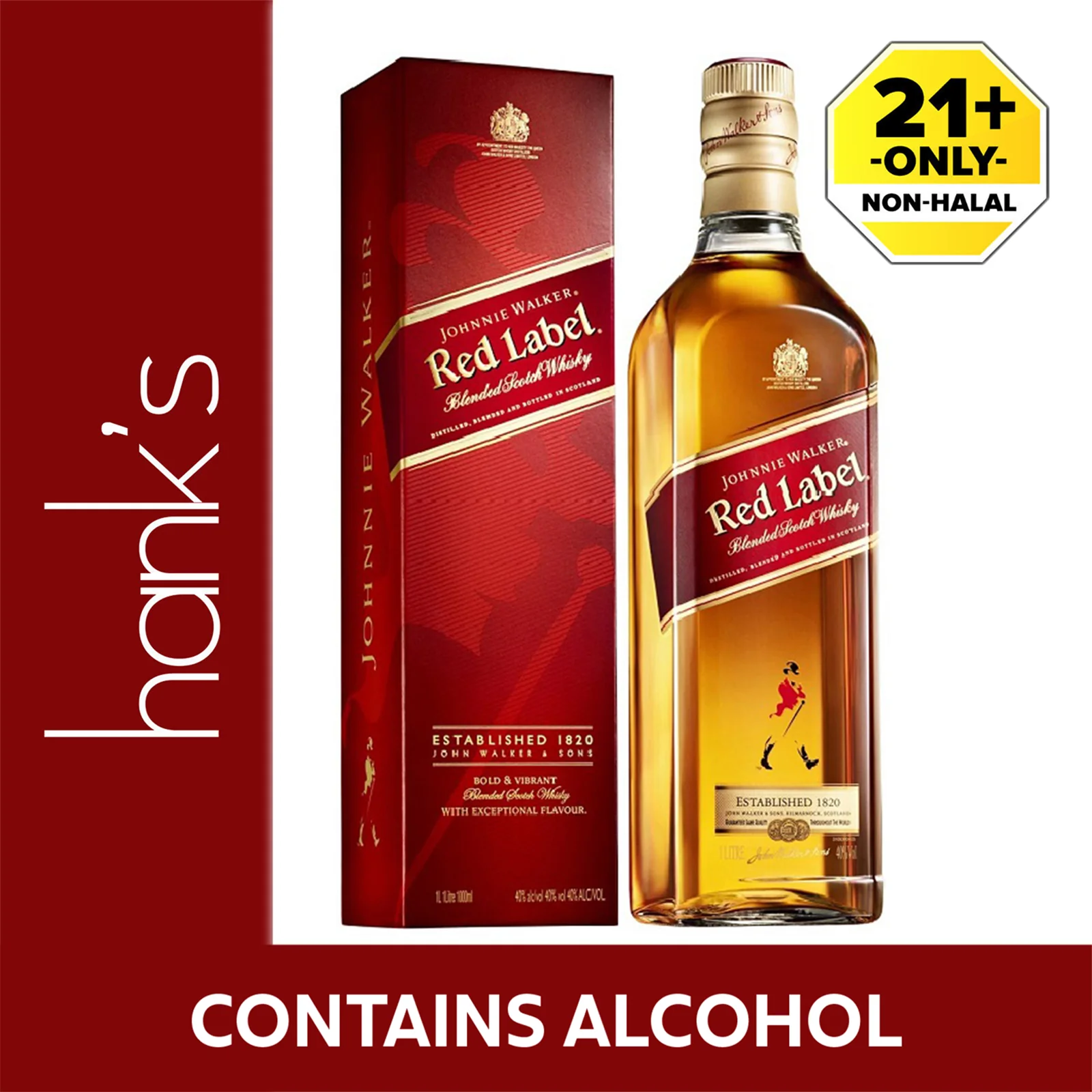 Johninie Walker Red Label Blended Scotch Whisky 700ml - Image 2