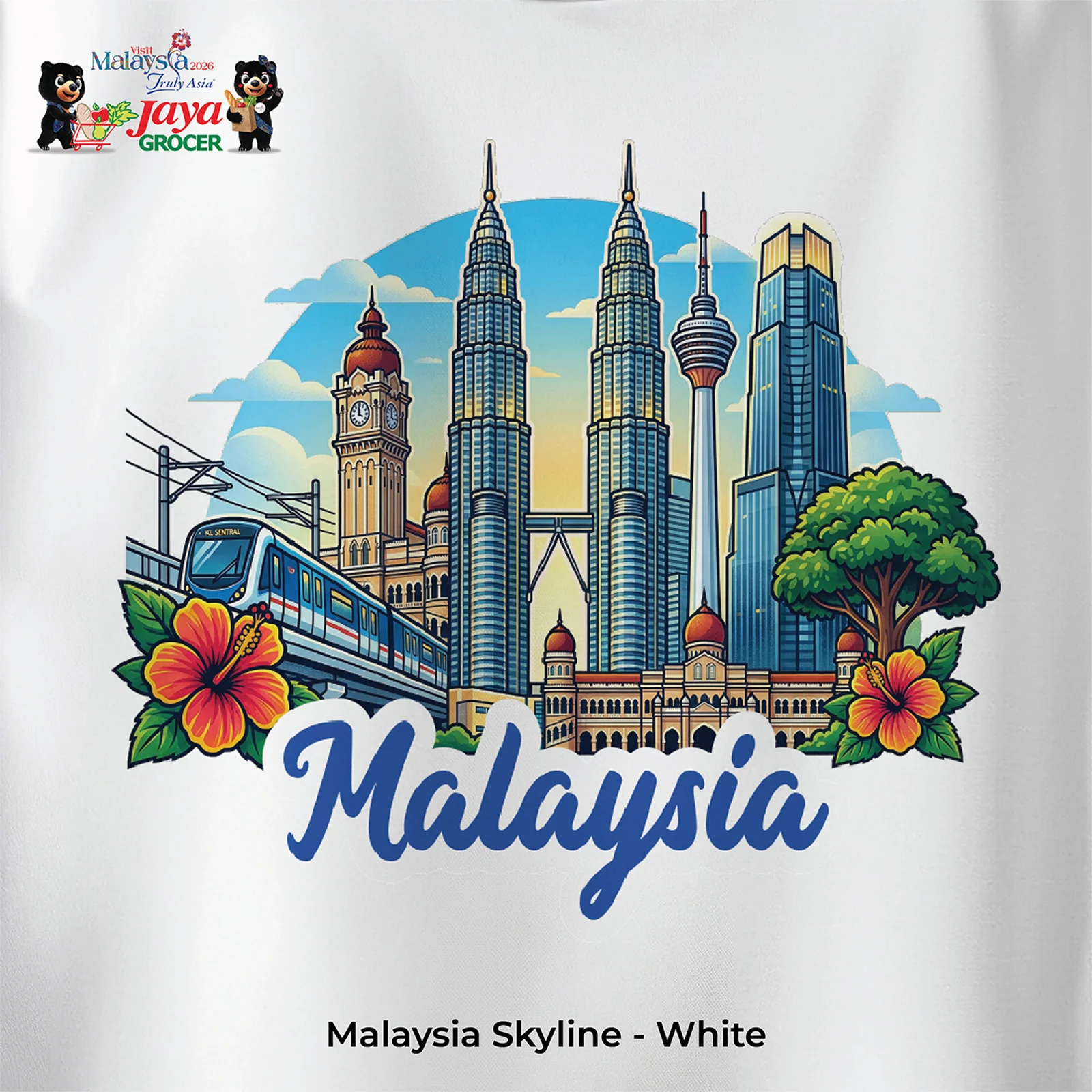 JS Apparel - Malaysia Skyline (White-XL) - Image 2