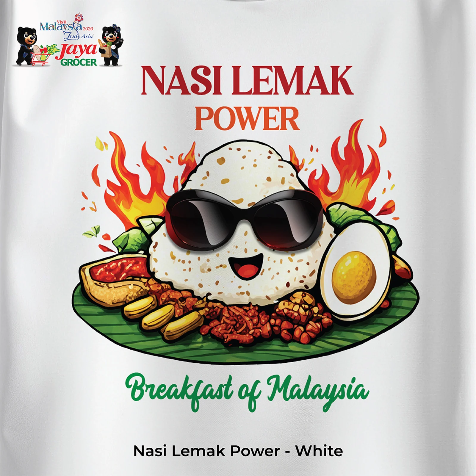 JS Apparel - Nasi Lemak Power (White-L) - Image 2
