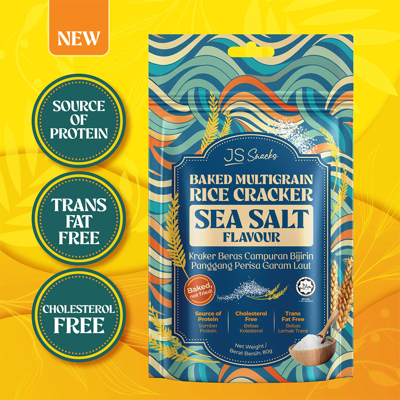 JS Snacks Sea Salt Rice Cracker 80g