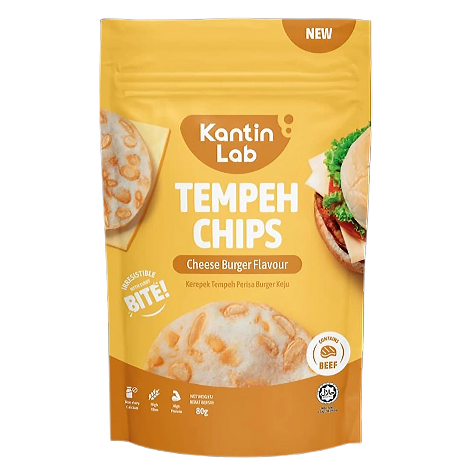 Kantin Lab Cheese Burger Flavoured Tempeh Chip 80g - Image 2