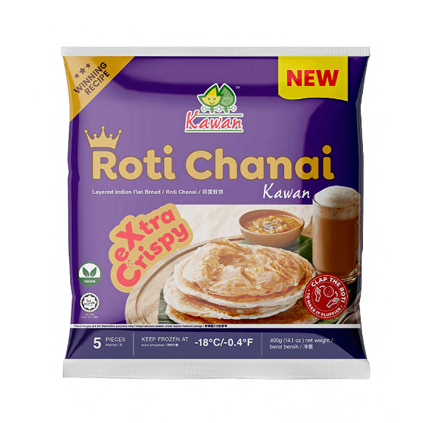 Kawan Frozen Roti Chanai 80g x 5 - Image 2