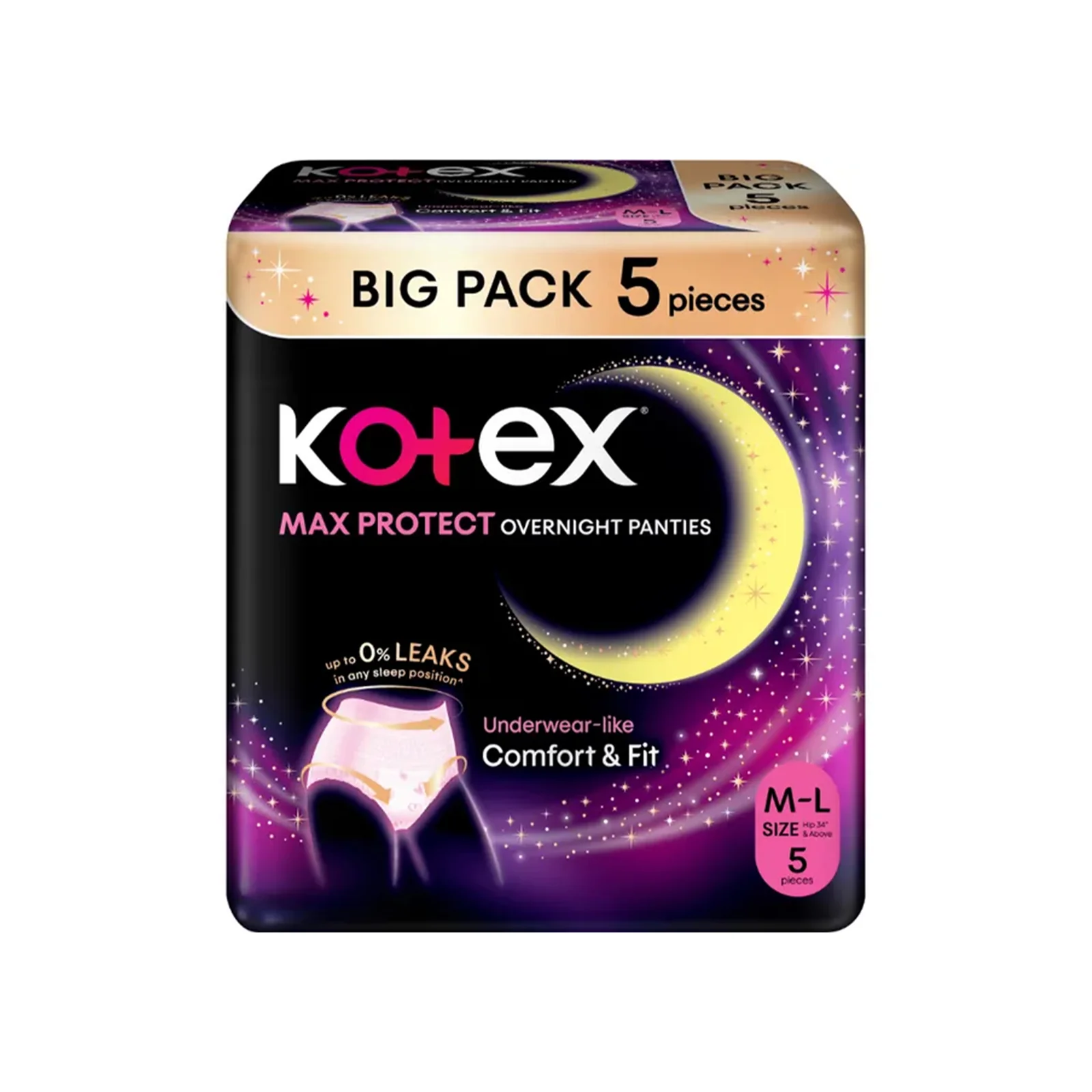 Kotex Overnight Panties Medium to Large 5sheets - Image 2
