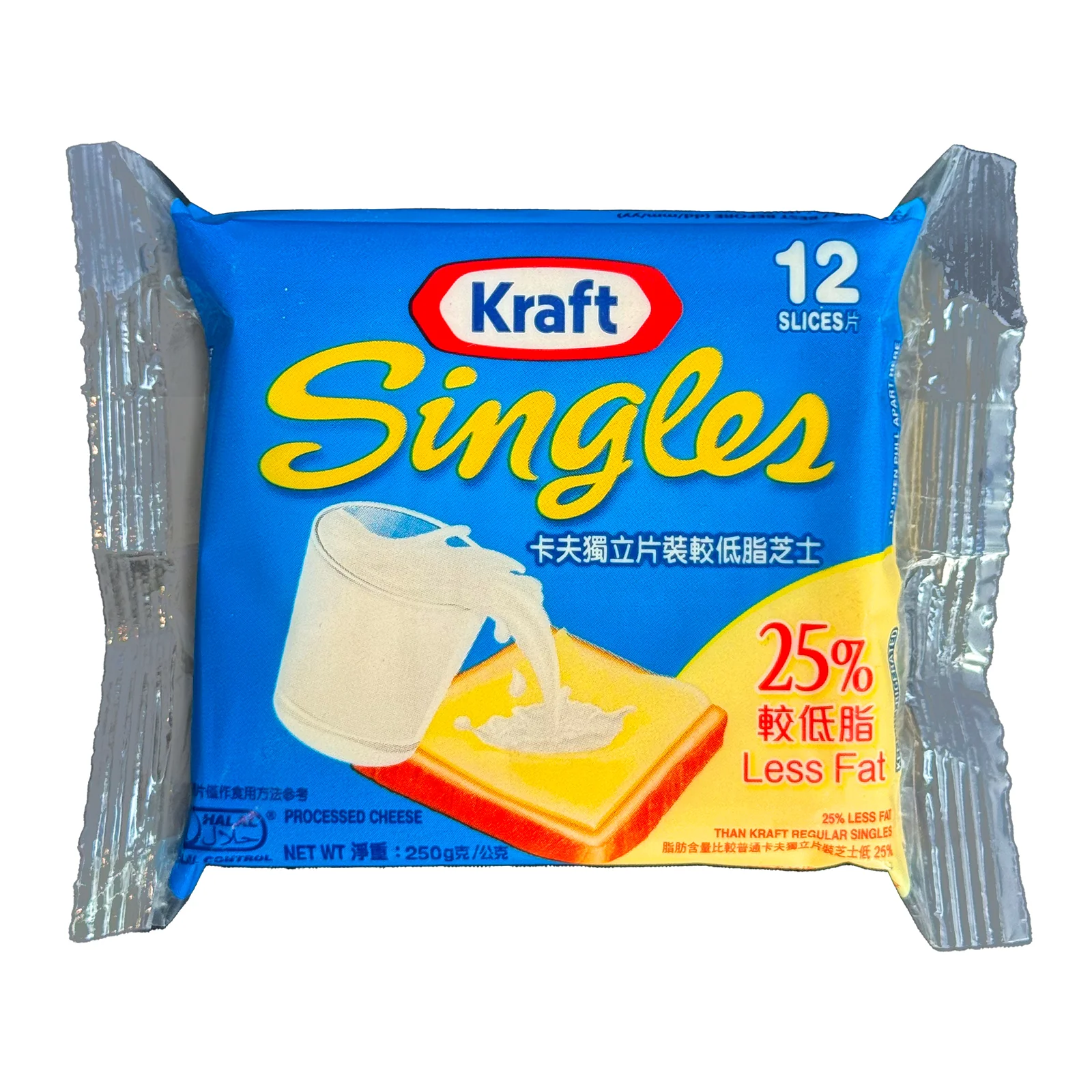 Kraft Singles 25% Less Fat Cheese Slice 250g - Image 2