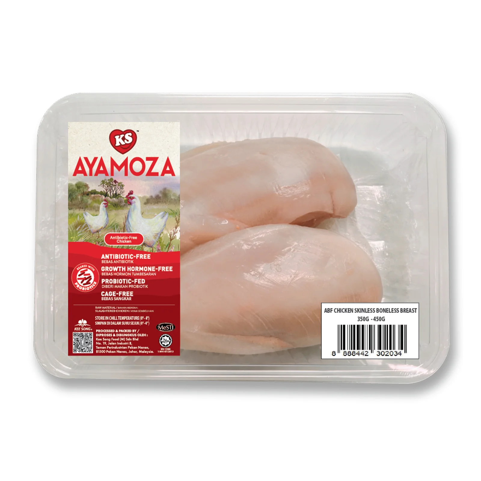 KS Ayamoza ABF Boneless Skinless Chicken Breast 400g+/- - Image 2