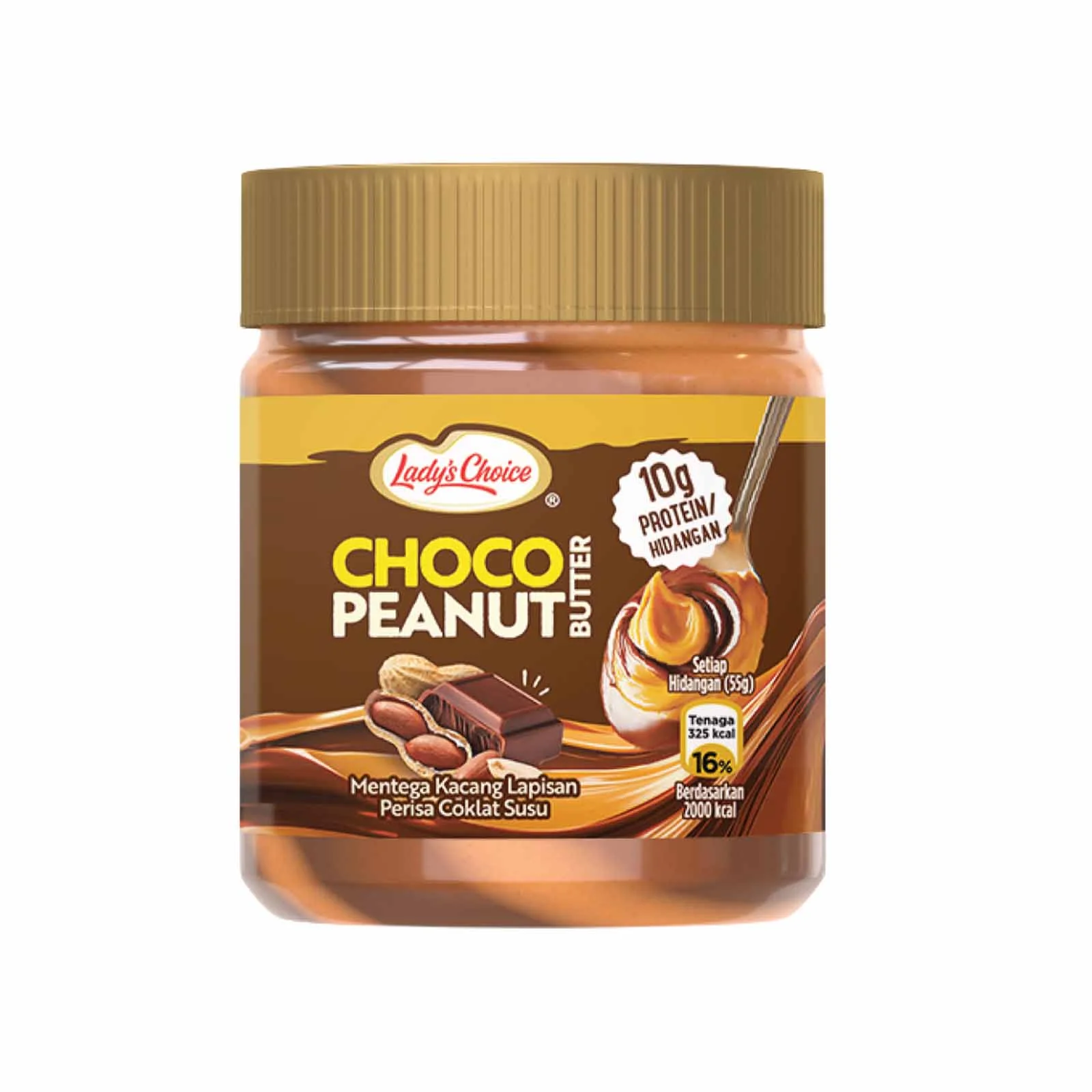 Ladys Choice Chocolate Milk Stripe Peanut Butter Spread 170g - Image 2