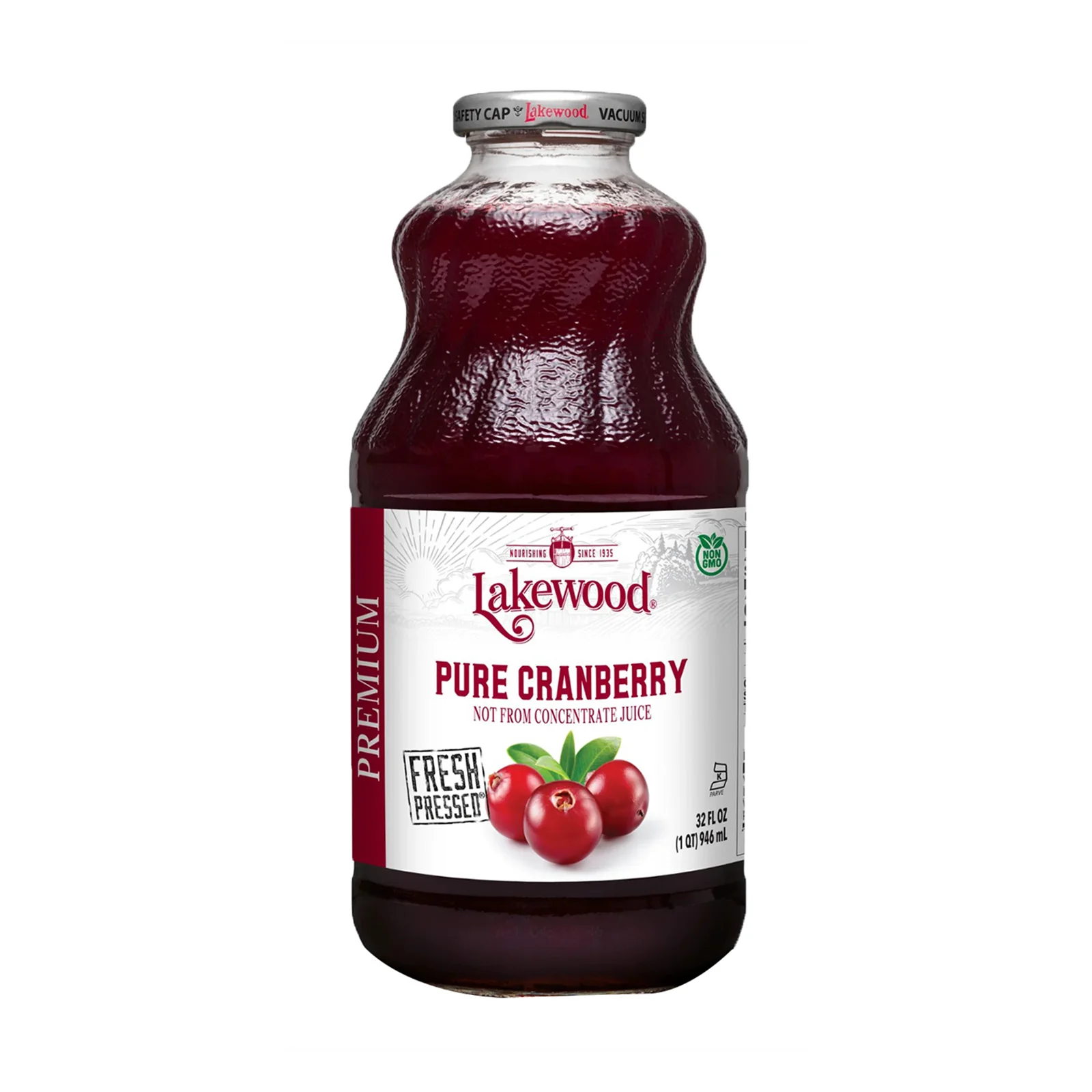 Lakewood Organic Pure Cranberry Fruit Juice 946ml - Image 2
