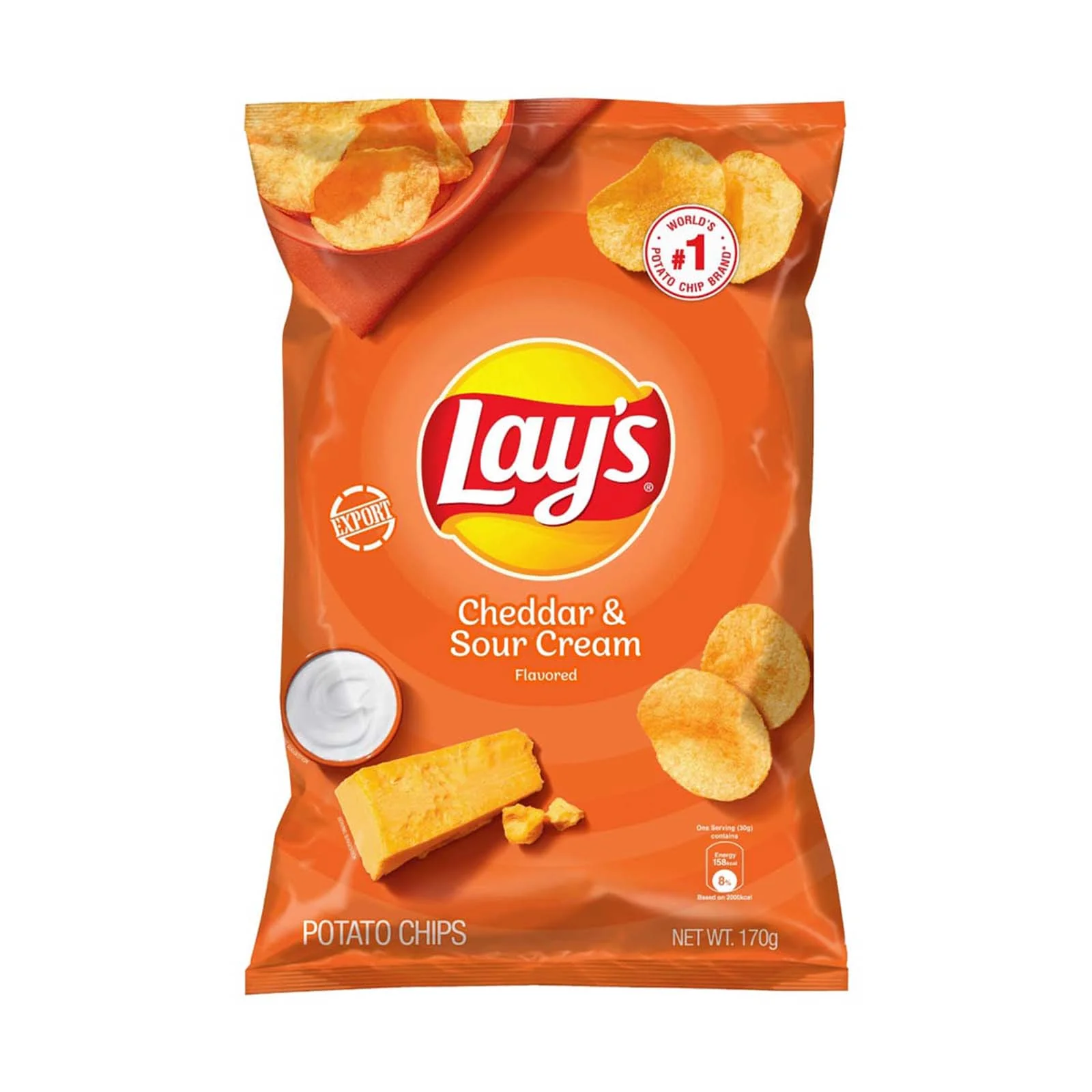 Lays Cheddar Potato Chips 170g - Image 2