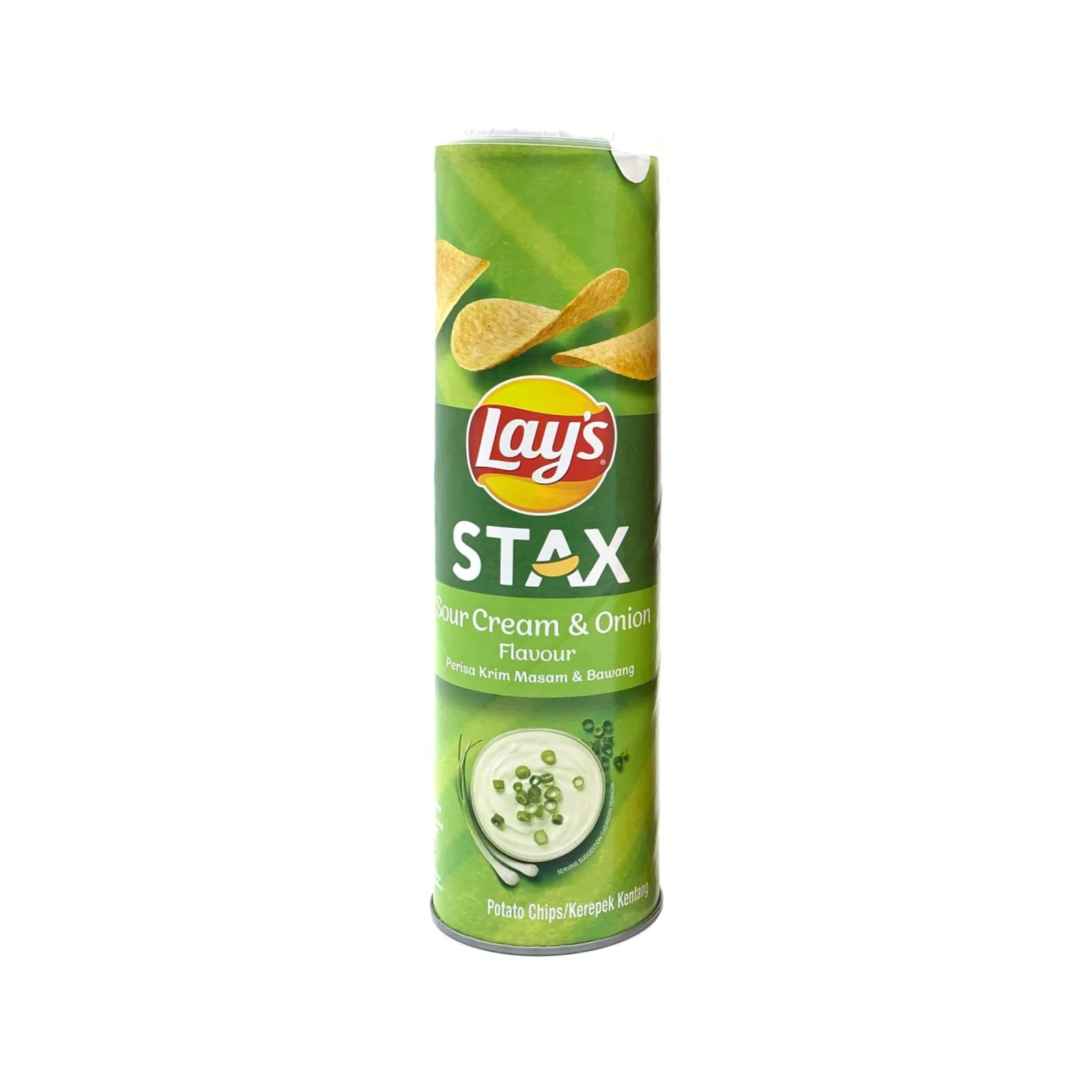Lays Stax Sour Cream and Onion Potato Chips 135g - Image 2