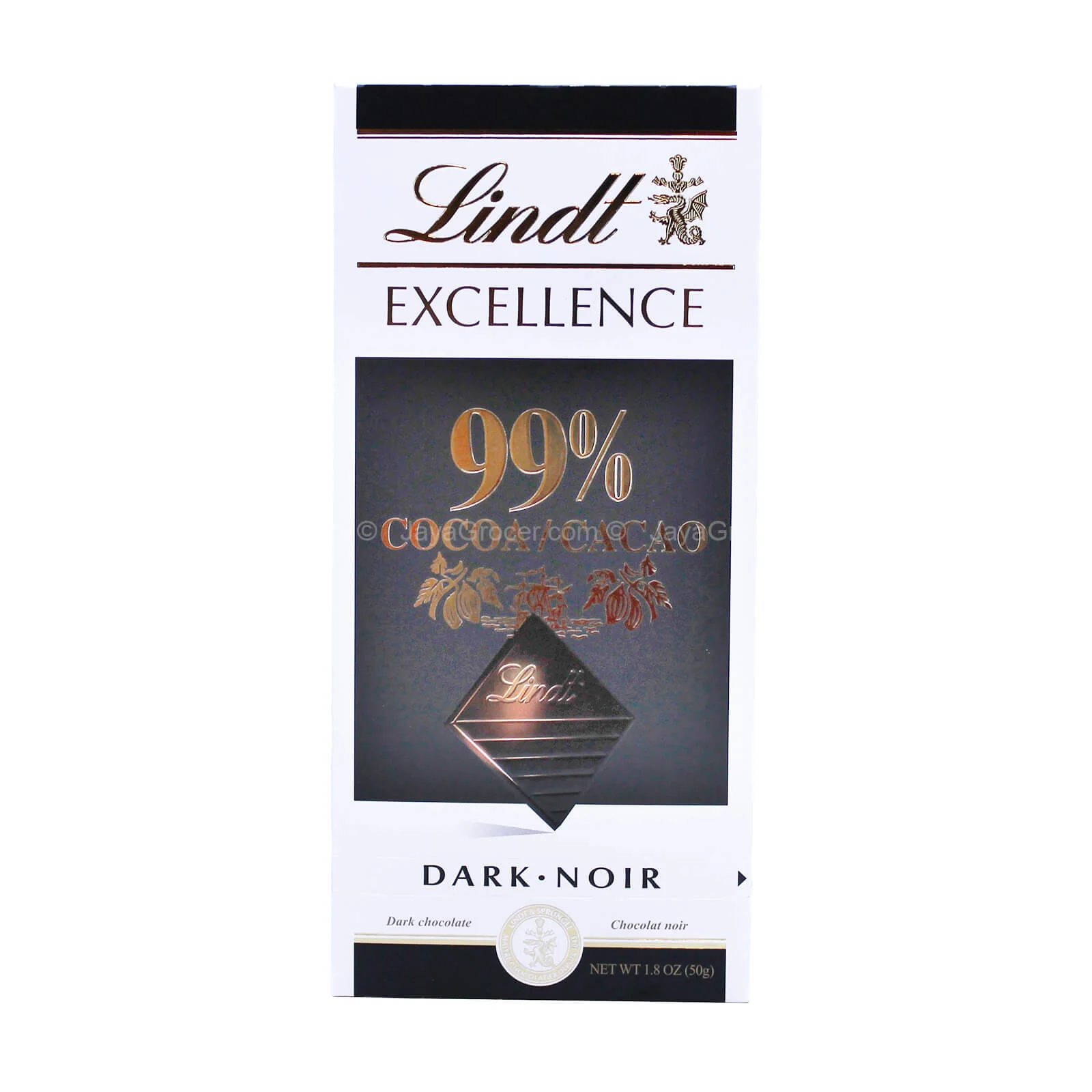 Lindt Excellence Dark 99% Cocoa Chocolate Bar 50g - Image 2