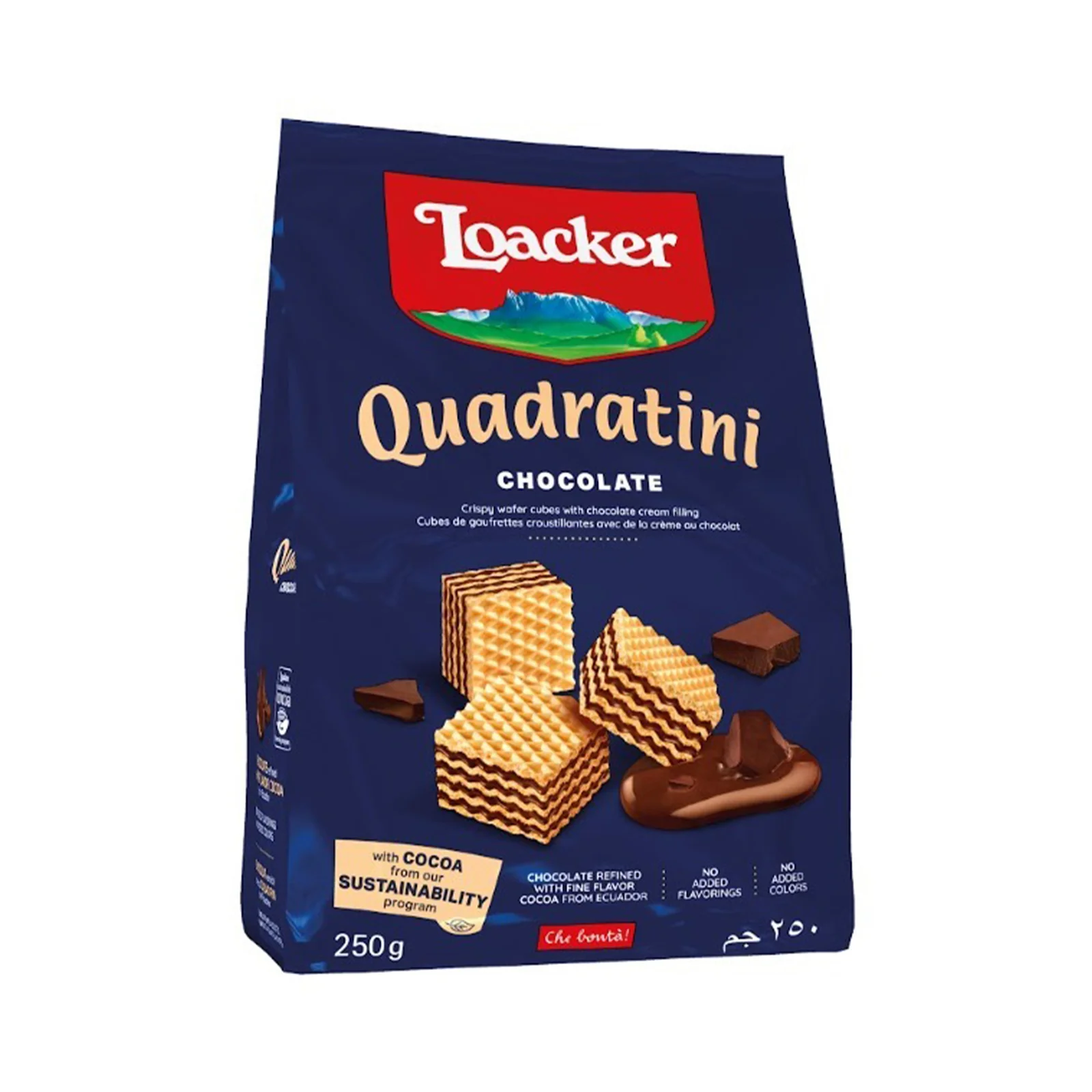 Loacker Quadratini Chocolate Biscuit 250g - Image 2