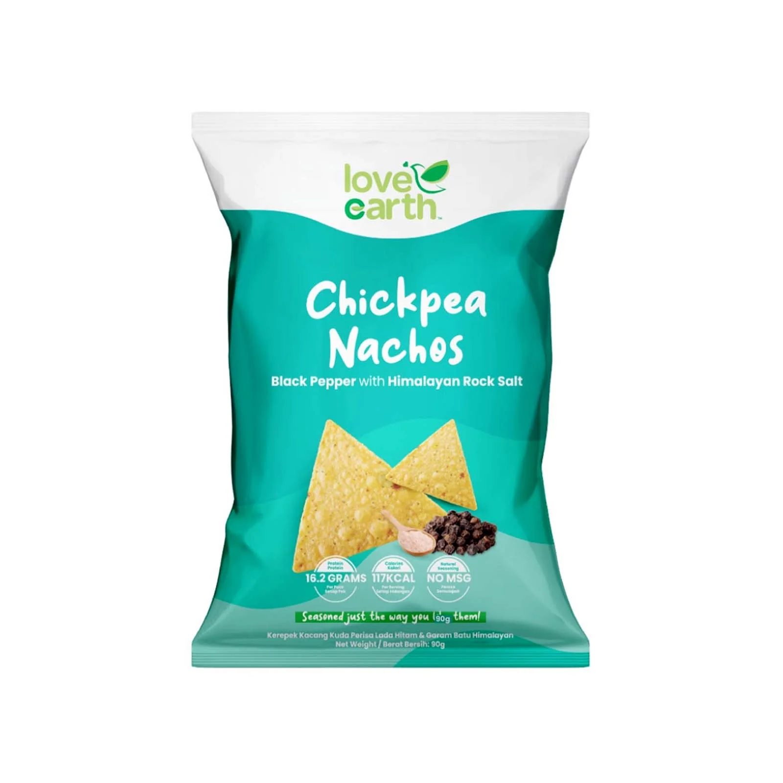 Love Earth Chickpea Nachos Black Pepper Rock Salt 90g - Image 2