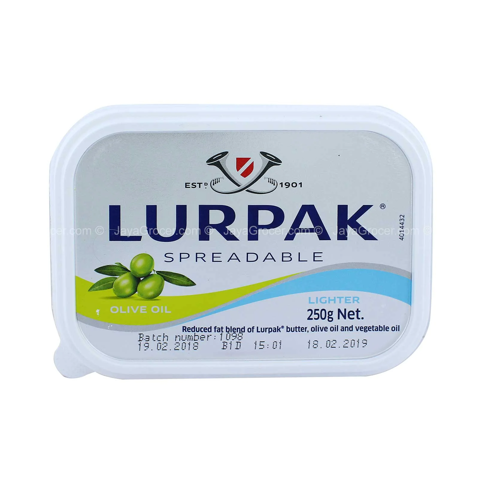 Lurpark Spreadable Unsalted Butter with Olive Oil 250g - Image 2