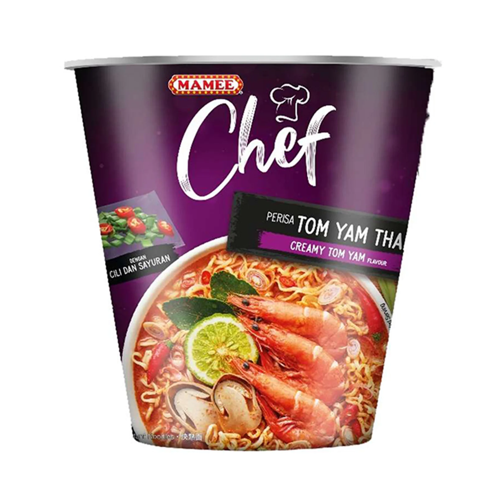 Mamee Chef Creamy Tomyam Instant Noodle Cup 72g - Image 2