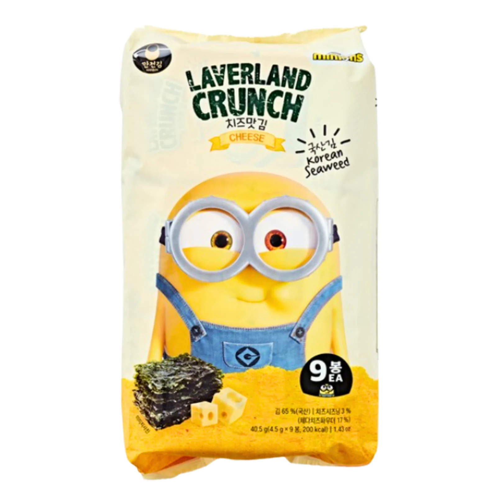Manjun Crisp Seaweed Snack Cheese 4.5g x 9 - Image 2