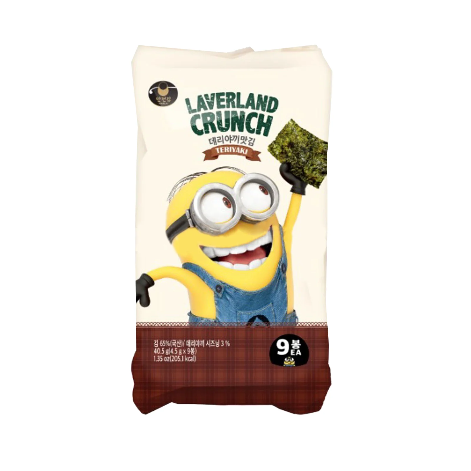 Manjun Laverladn Crispy Seaweed Snack Teriyaki Flavour 4.5g x 9 - Image 2