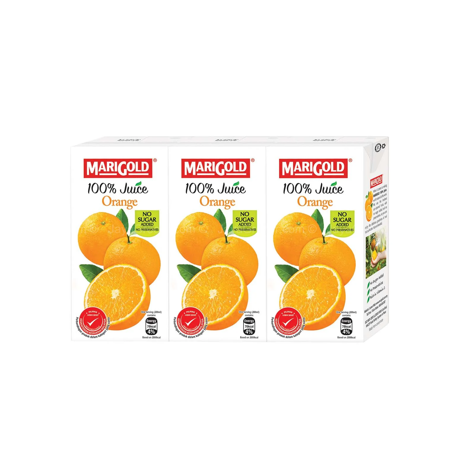 Marigold 100% Juice Orange 200ml x 3 - Image 2