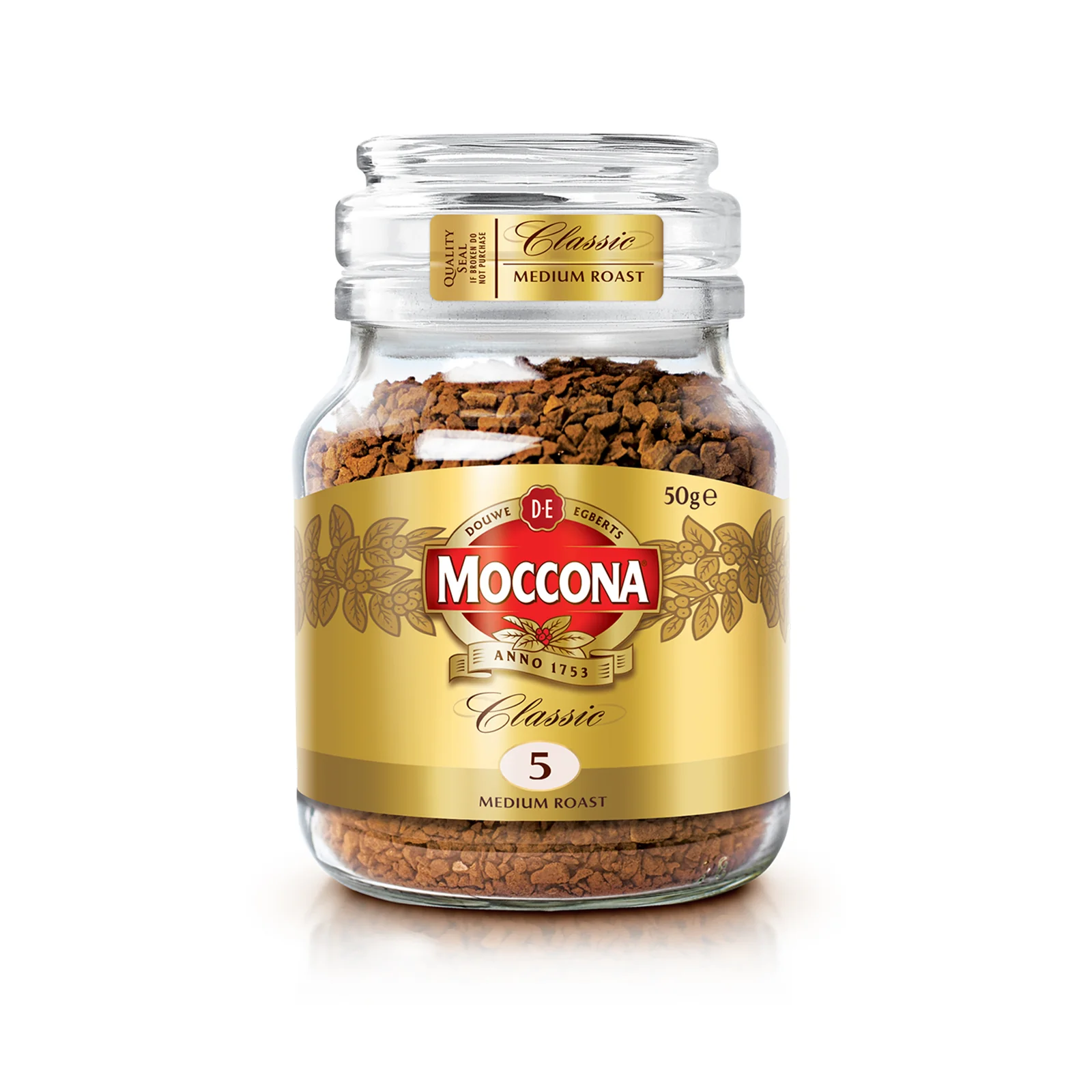 Moccona Classic Medium Roast Intensity 5 Freeze Dried Instant Coffee 50g - Image 2