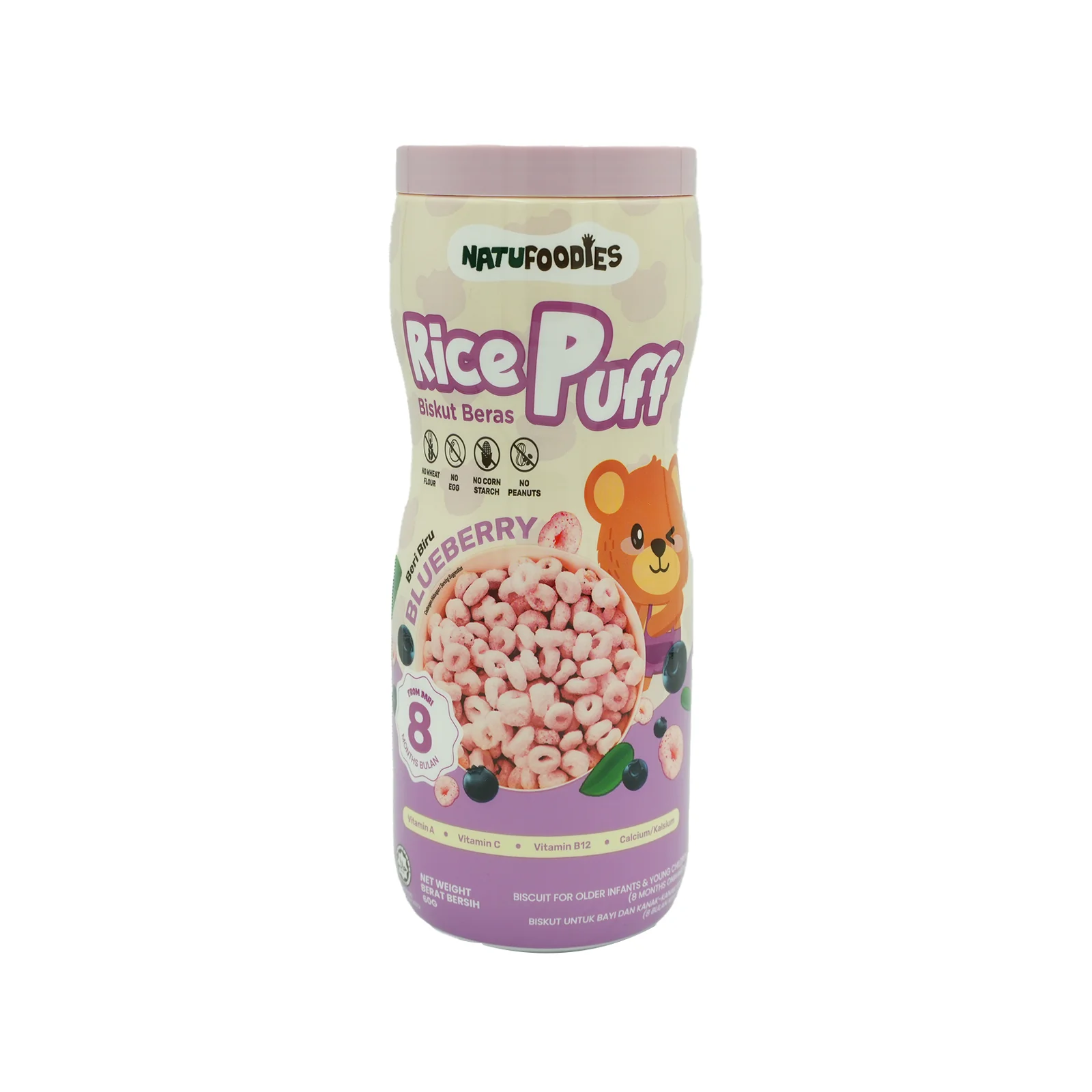 Natufoodies Blueberry Rice Puff 60g