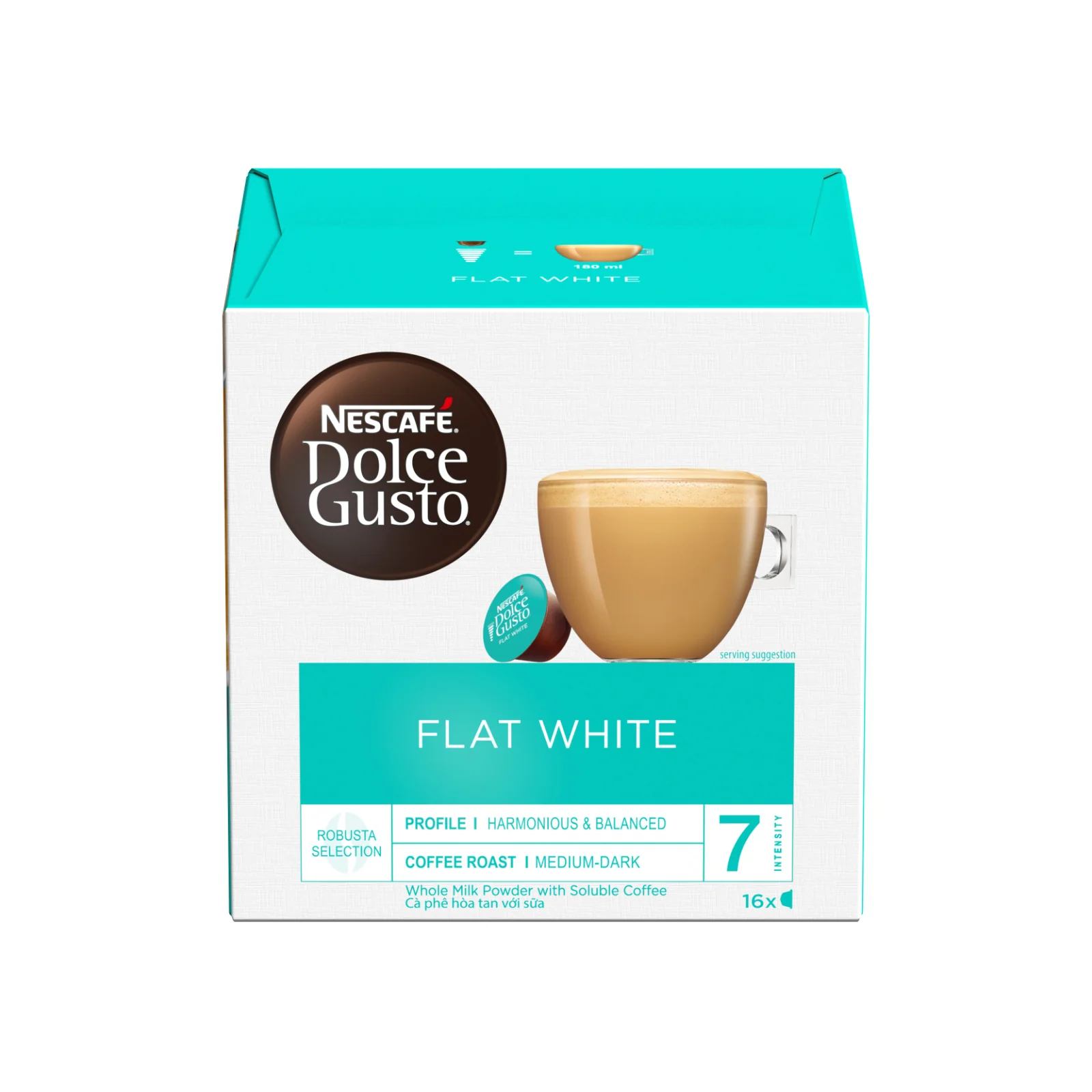 Nescafe Dolce Gusto Flat White Coffee Capsules 144g - Image 2