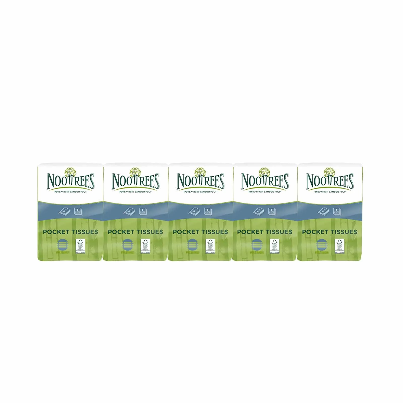 NooTrees Bamboo Hanky Pocket Tissue 2ply 9pcs x 10 - Image 2