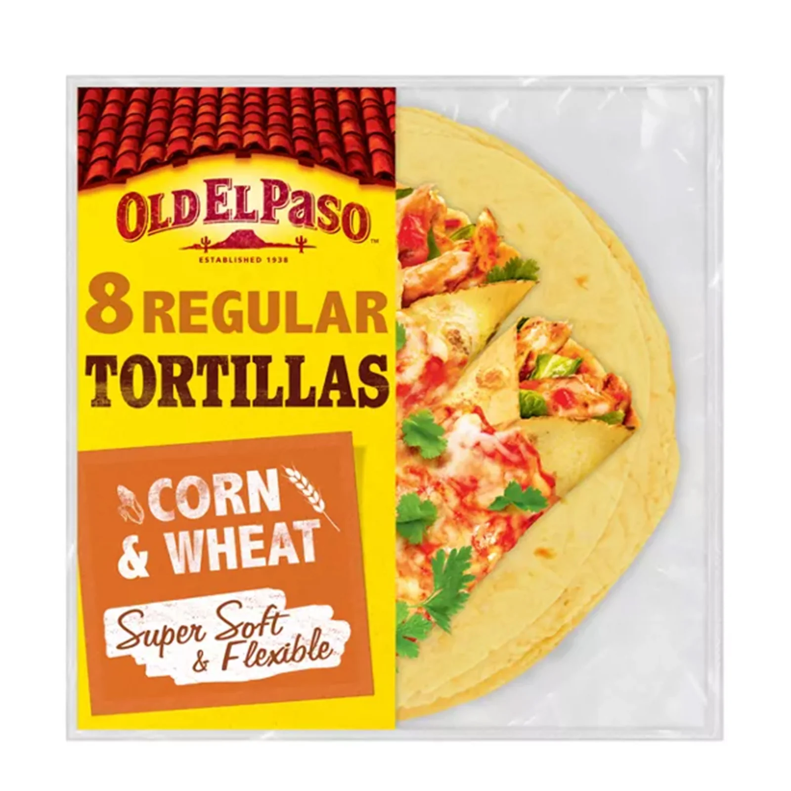 Old El Paso Corn and Wheat 8 Regular Tortilla Wraps 335g - Image 2