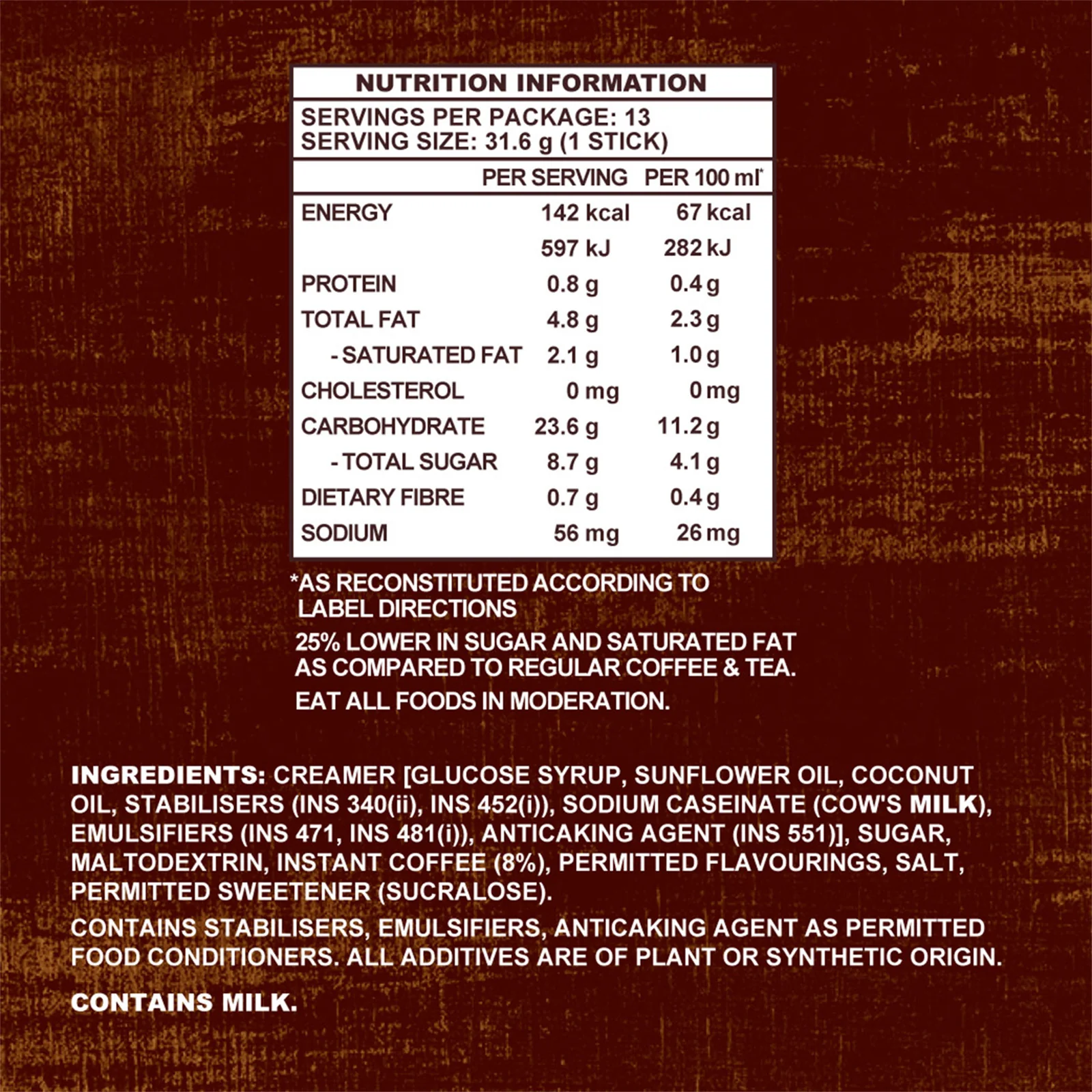 Old Town Salted Caramel Flavoured Instant 3 in 1 Premix White Coffee 31.6g x 15 - Image 2