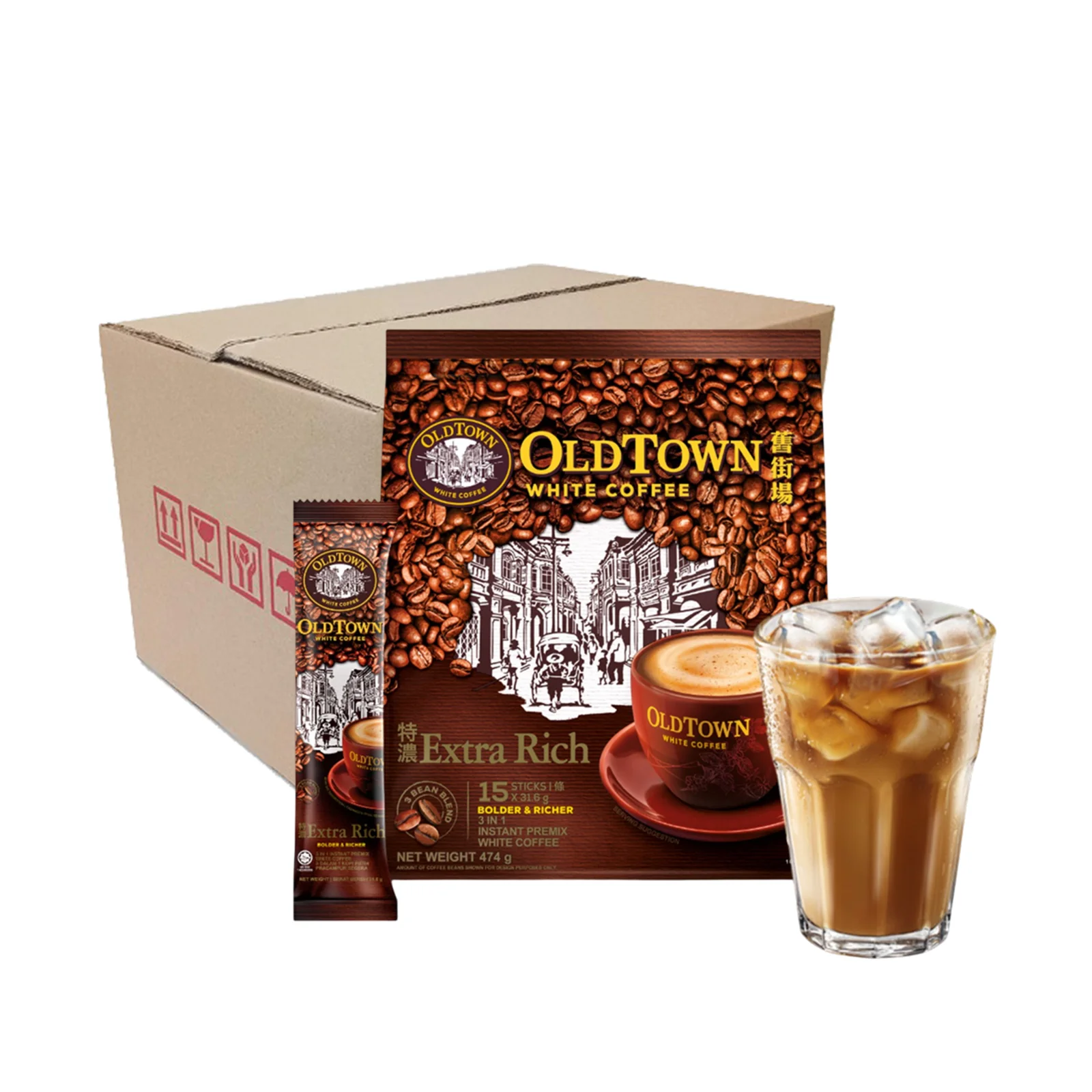 Old Town Extra Rich Instant 3 in 1 Premix White Coffee 31.6g x15 - Image 4