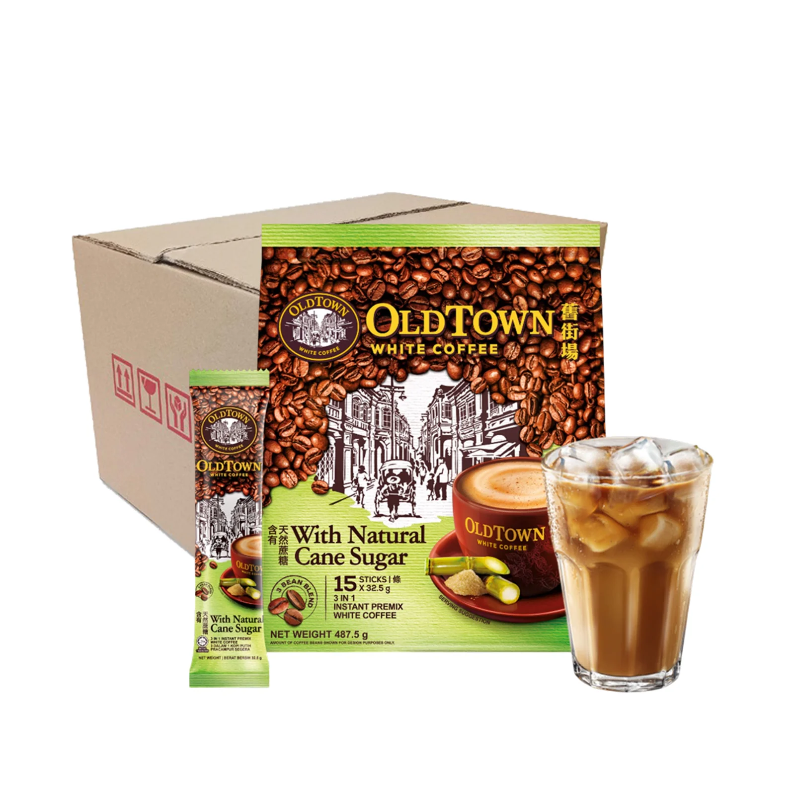 Old Town Cane Sugar Instant 3in1 Premix White Coffee 32.5g x 15 - Image 4