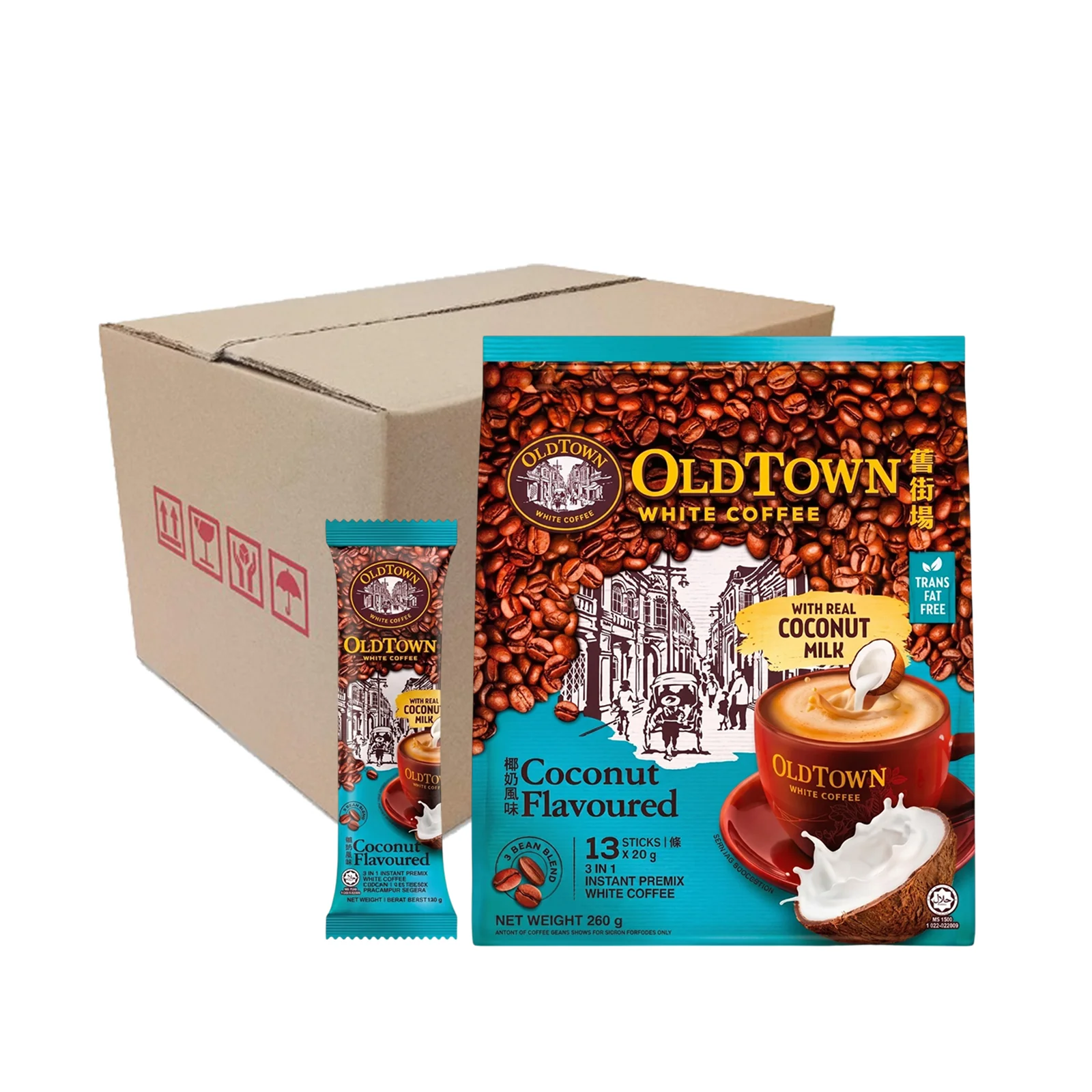 Old Town Coconut Flavoured Instant 3in1 Premix White Coffee 20g x 13 - Image 3