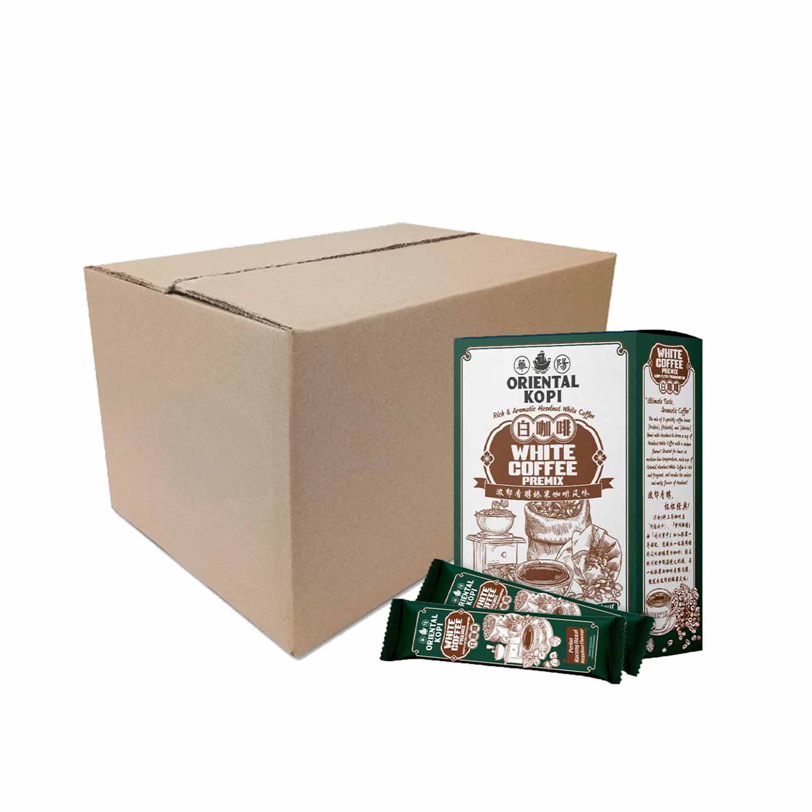 Oriental Hazelnut Instant White Coffee 40g x 10 - Image 2