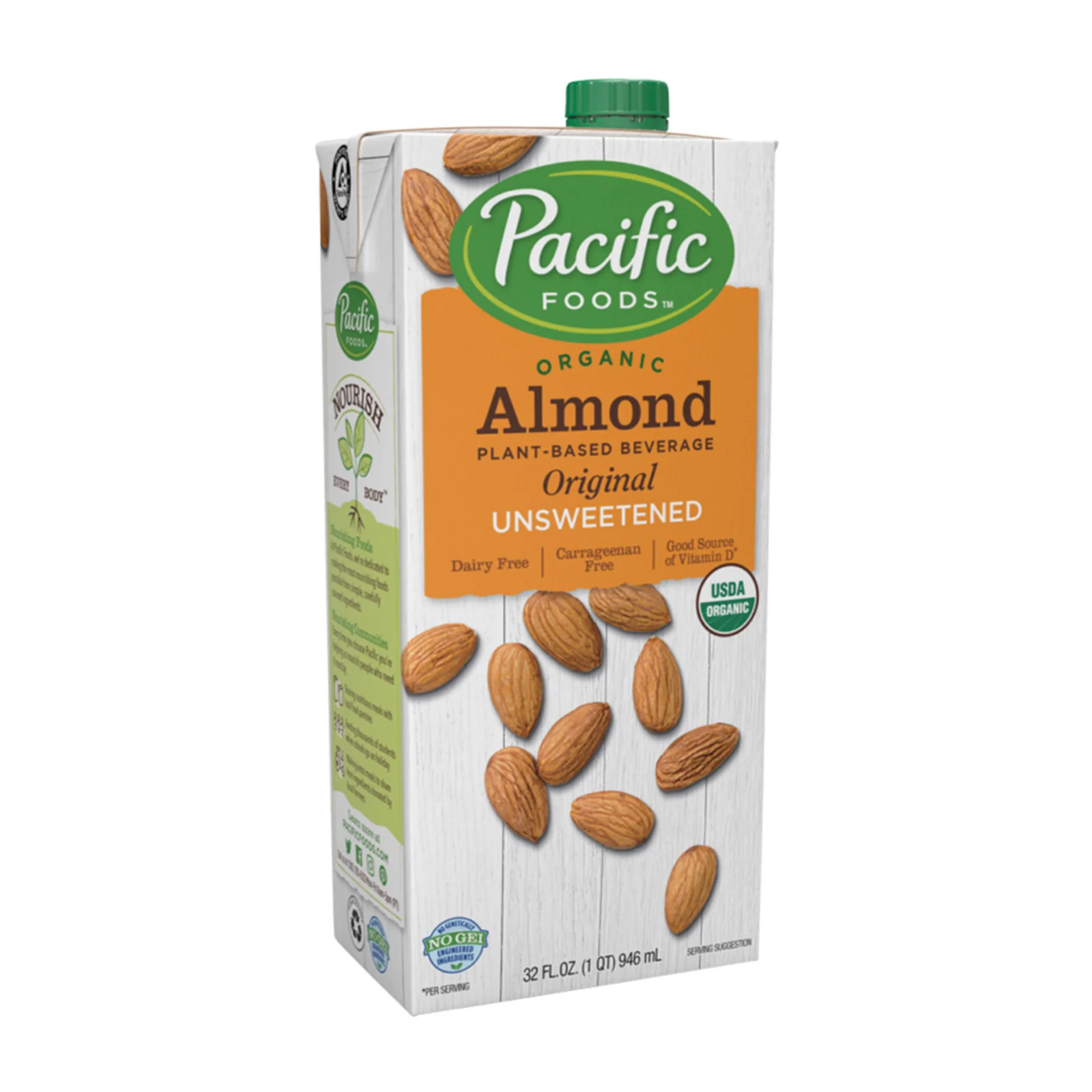 Pacific Organic Almond Milk Original Unsweetened 946ml - Image 2